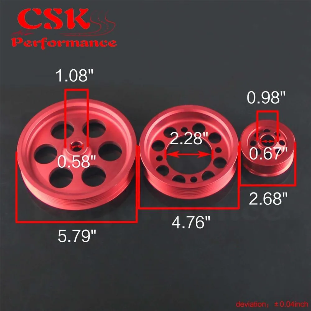 High Performance Light-weight Crank Pulley Fits For Toyota JZA80 V6 3.0 Blue/Red