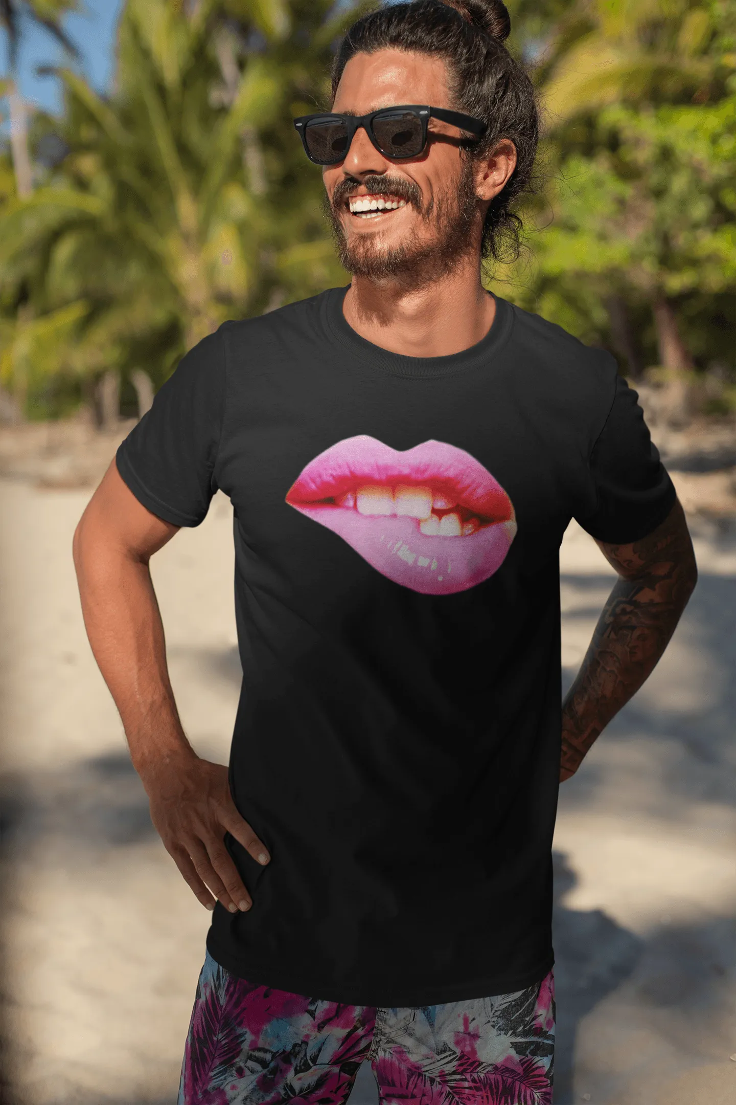 Hot Pink Biting Lips T-shirt