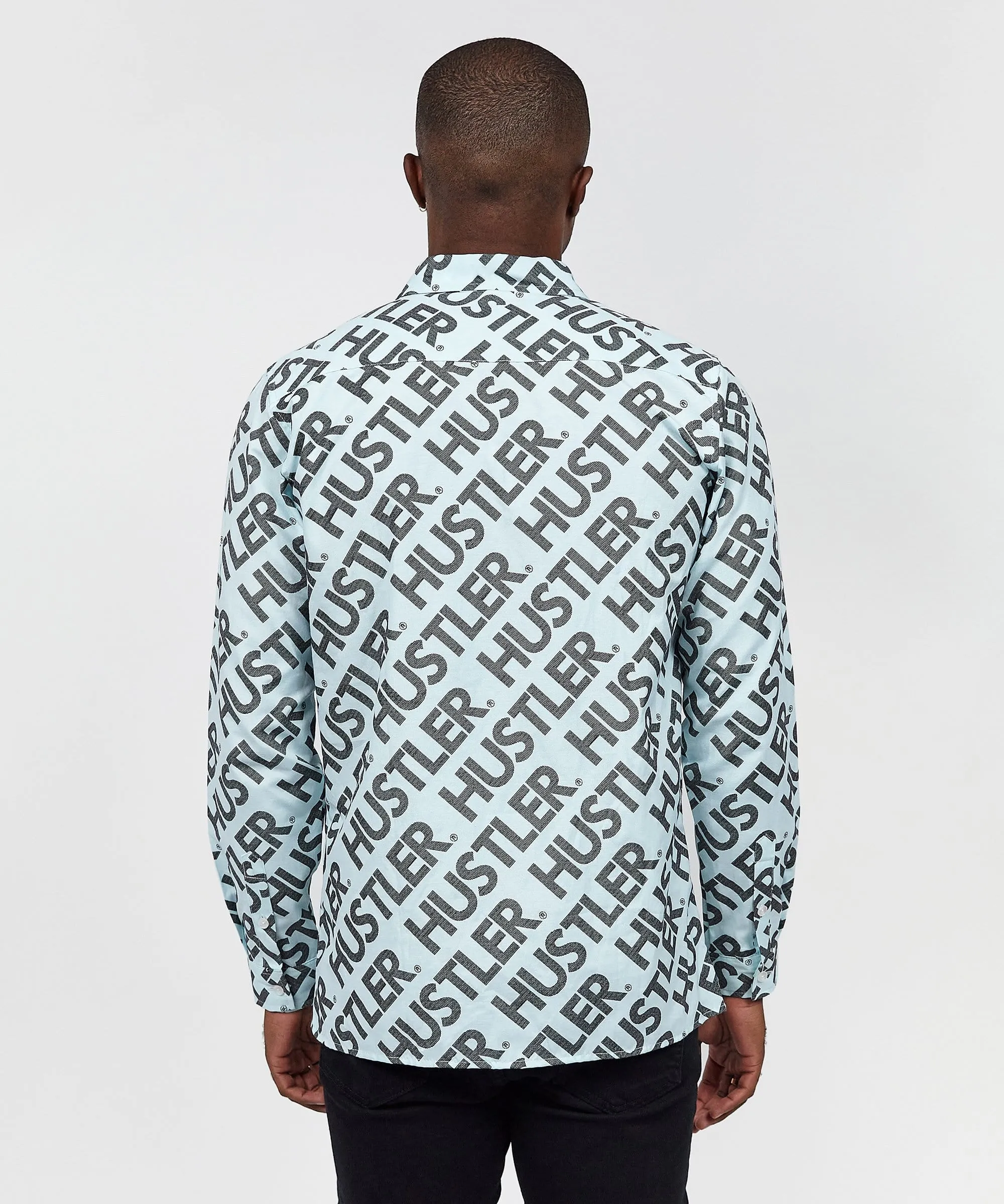 Hustler Logo Long Sleeve Oxford Shirt