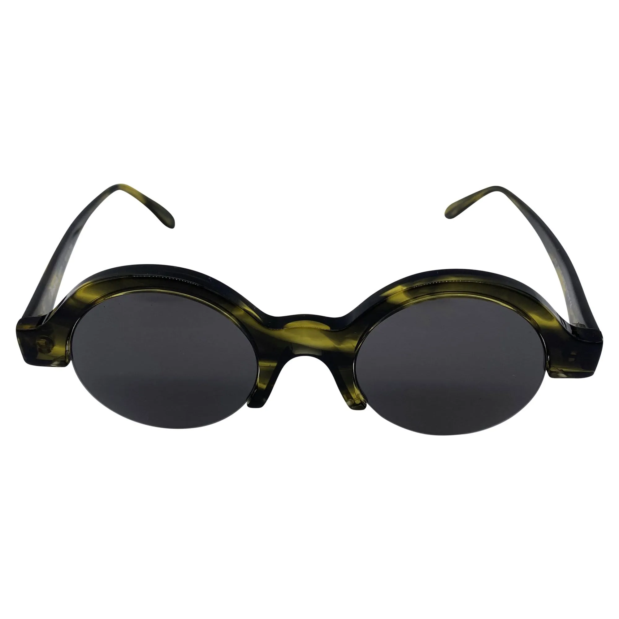 ILLESTEVA "Frieda 2" Round Tortoise Sunglasses - Green