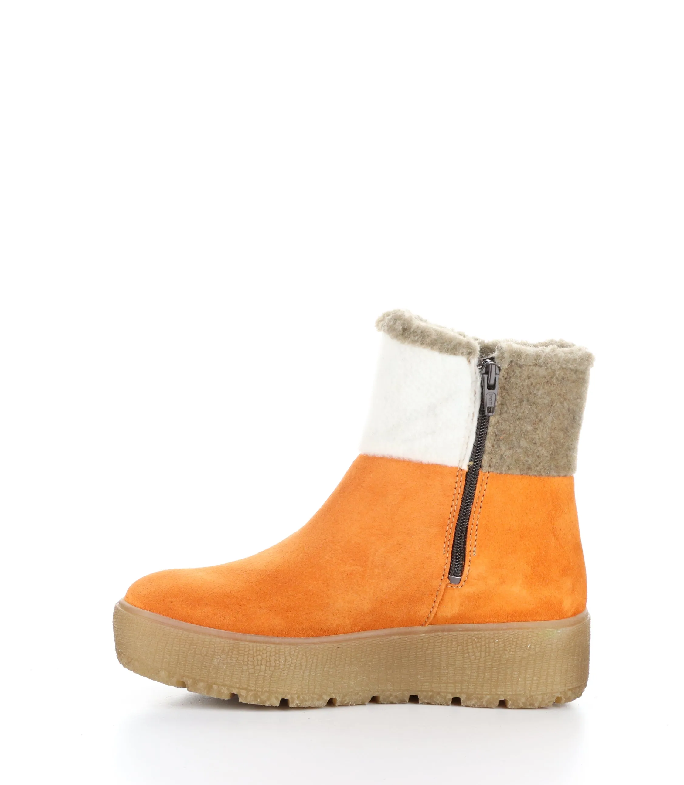 INTER ORANGE/CREAM/TAUPE Round Toe Boots