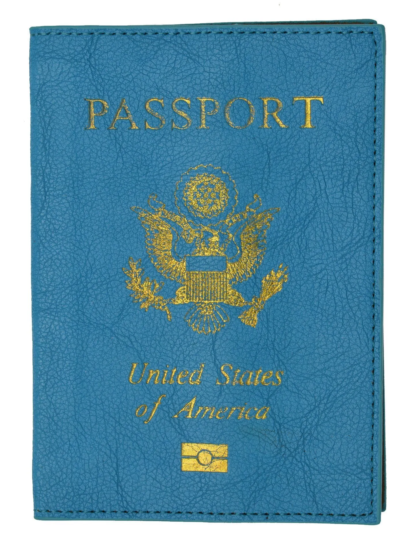 Leather USA Logo Passport Holder - Black