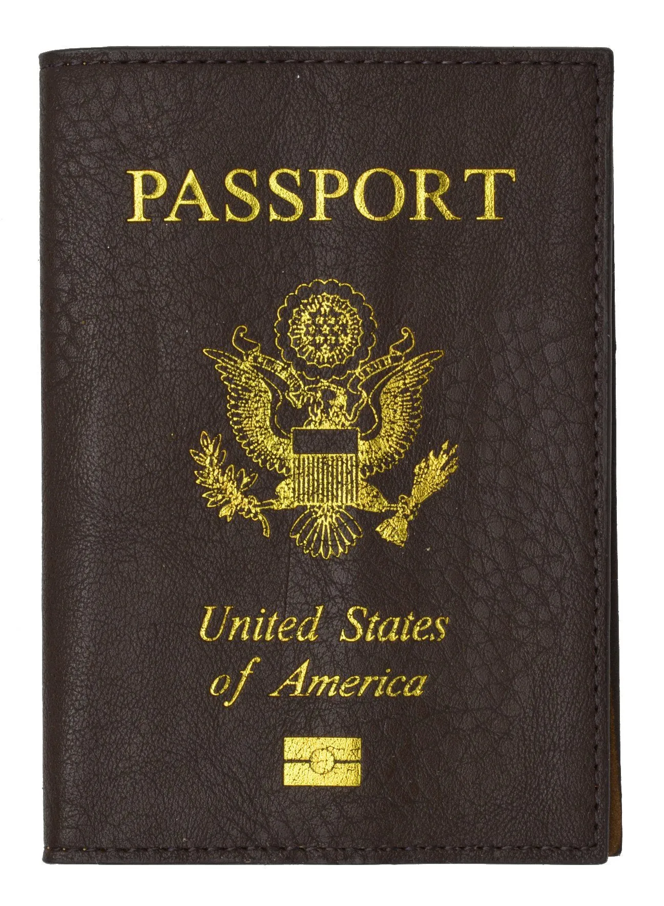 Leather USA Logo Passport Holder - Black