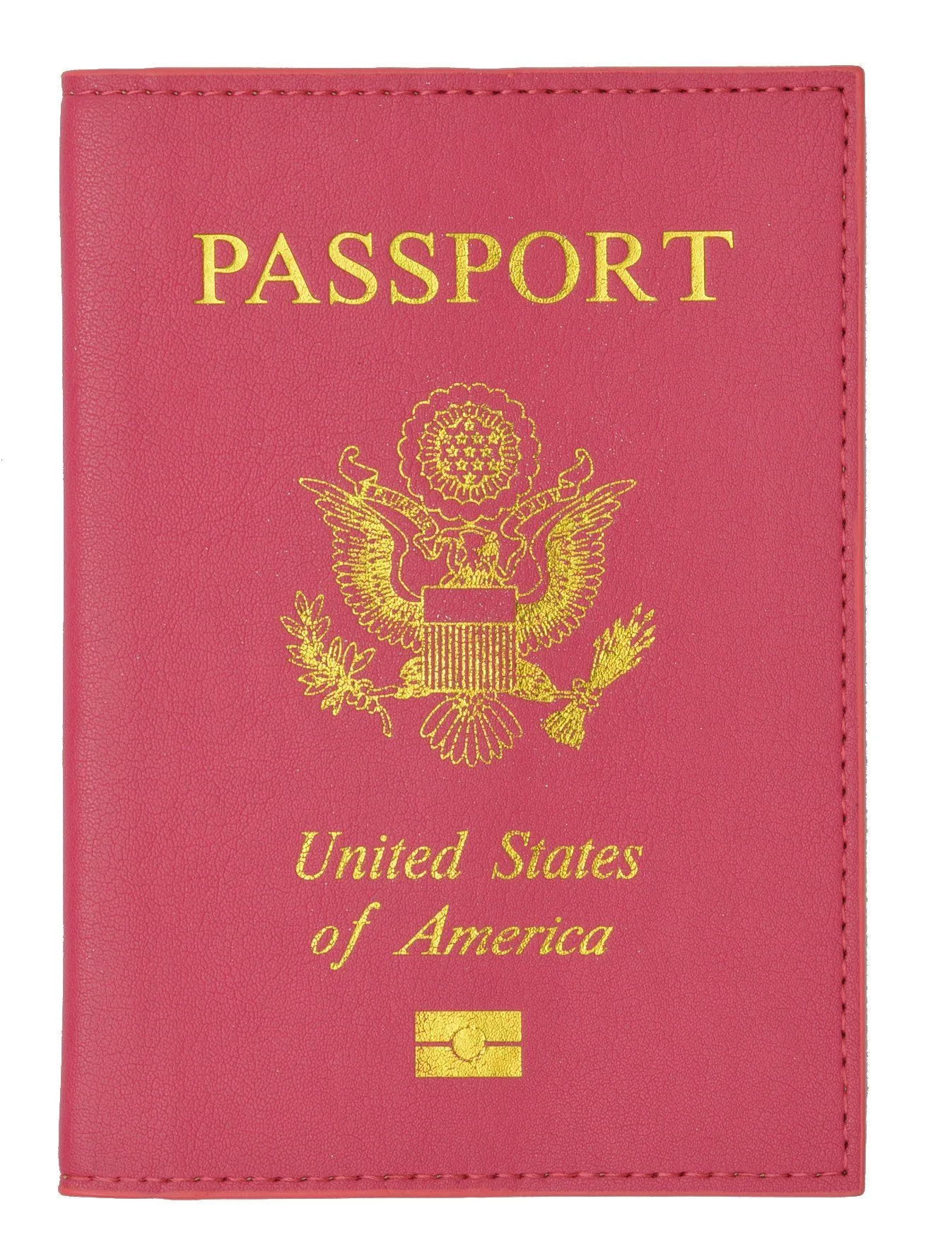 Leather USA Logo Passport Holder - Black