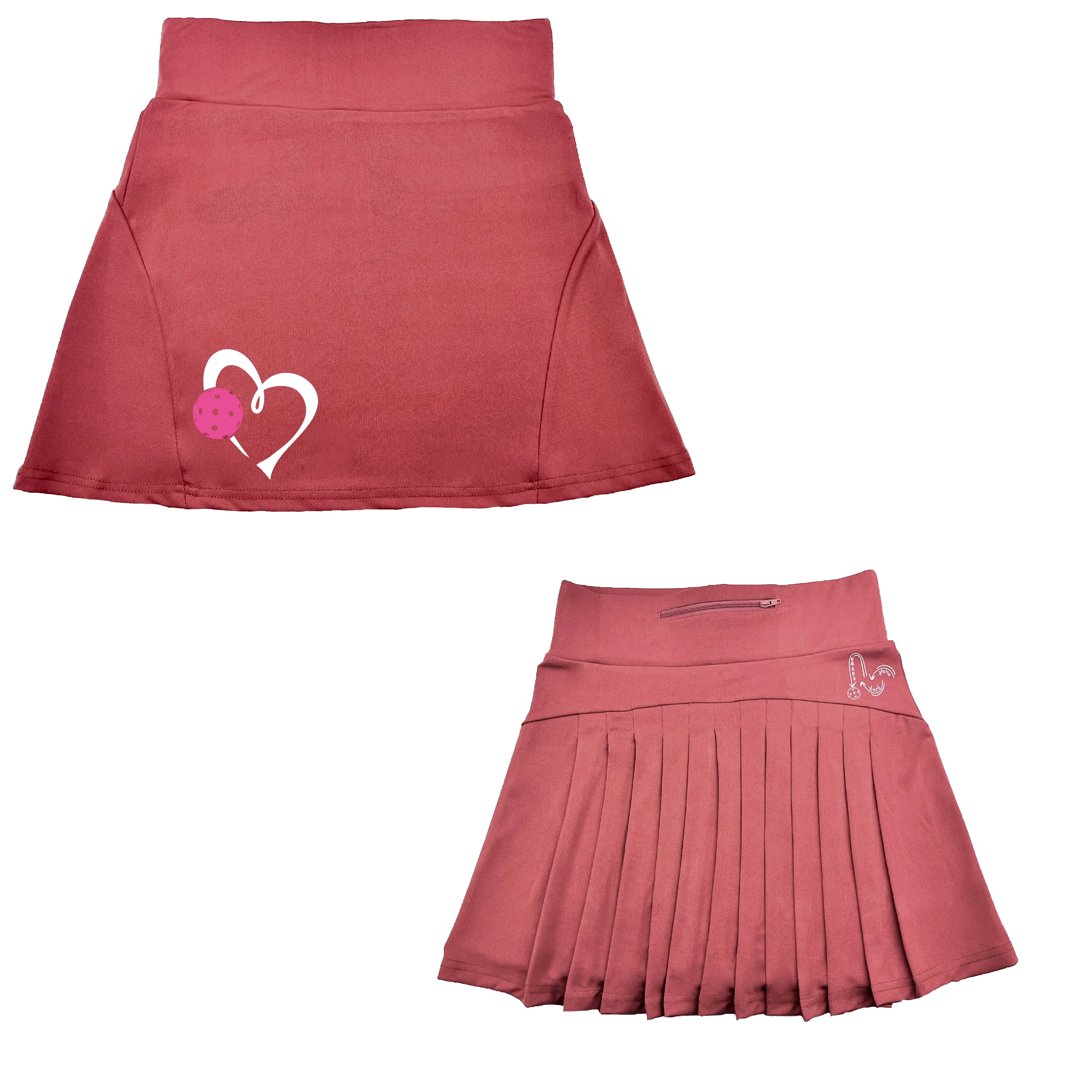 Love Pickleball Heart (Pink) | Women's Flirty Pickleball Skort