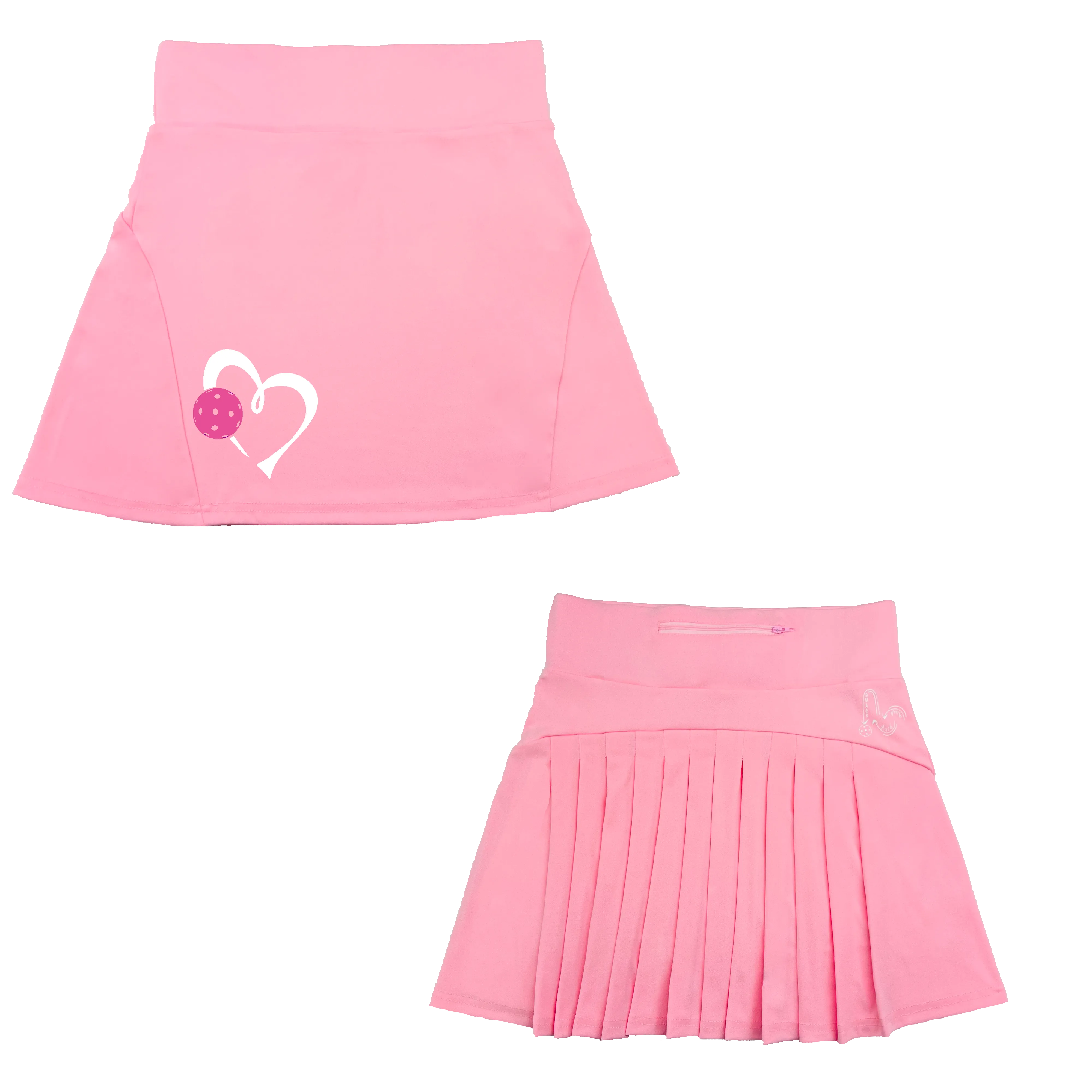 Love Pickleball Heart (Pink) | Women's Flirty Pickleball Skort