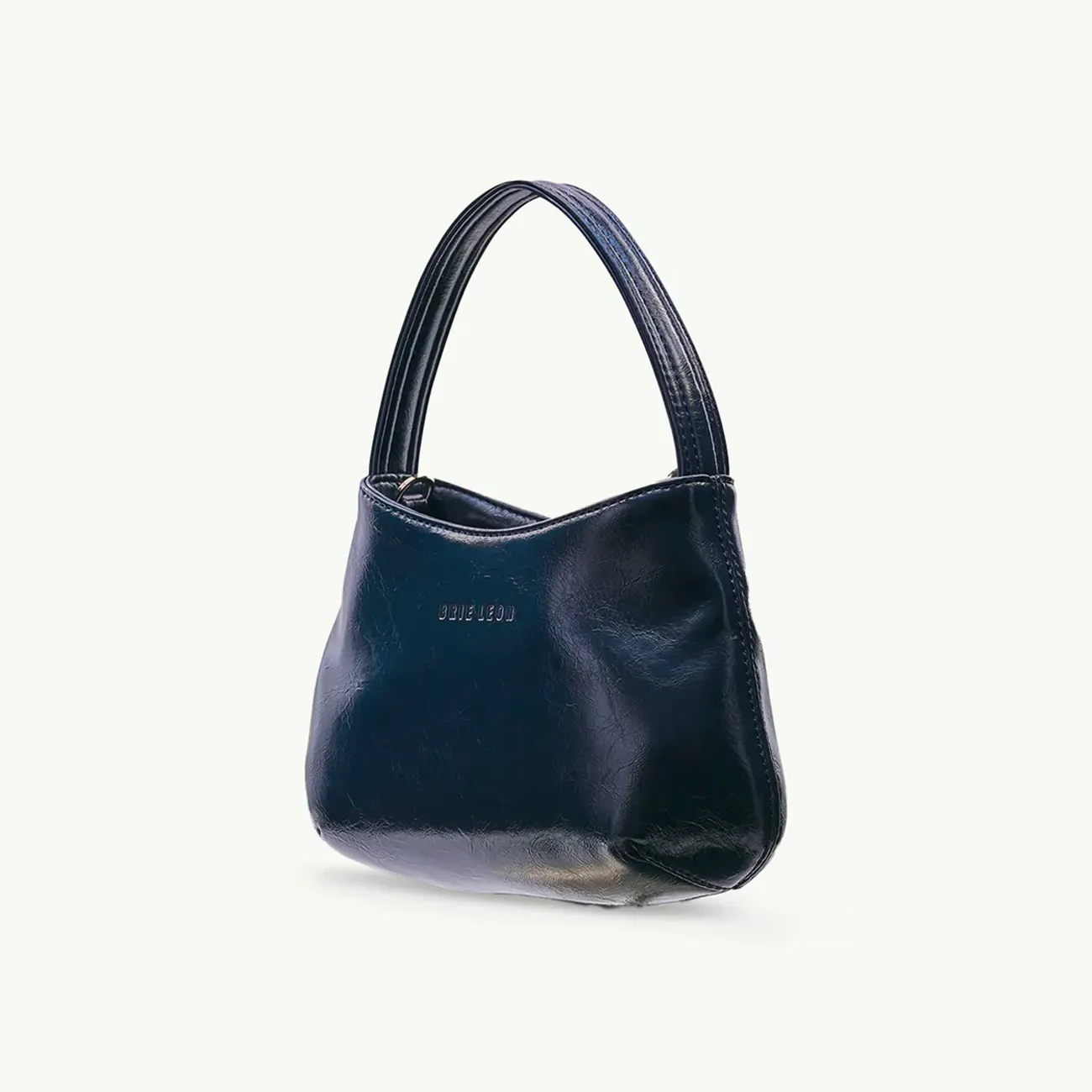 MINI ANTONIA BAG NAVY GLOSSY CRINKLE