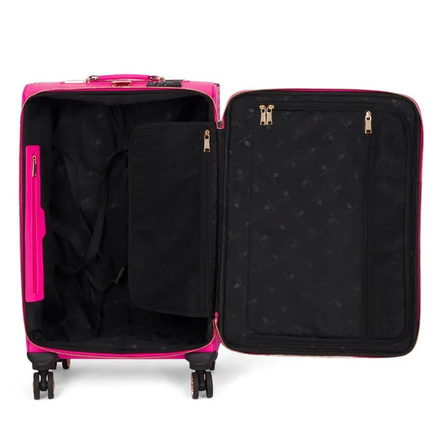 Neon Pink Apollo 2 Faux Crocodile Skin 2 Piece Suitcases