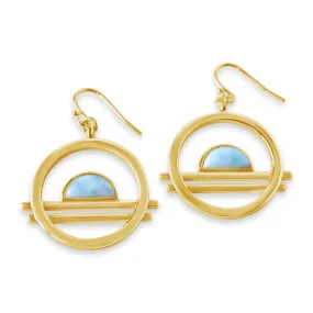 Ocean Drive Hoops- Larimar