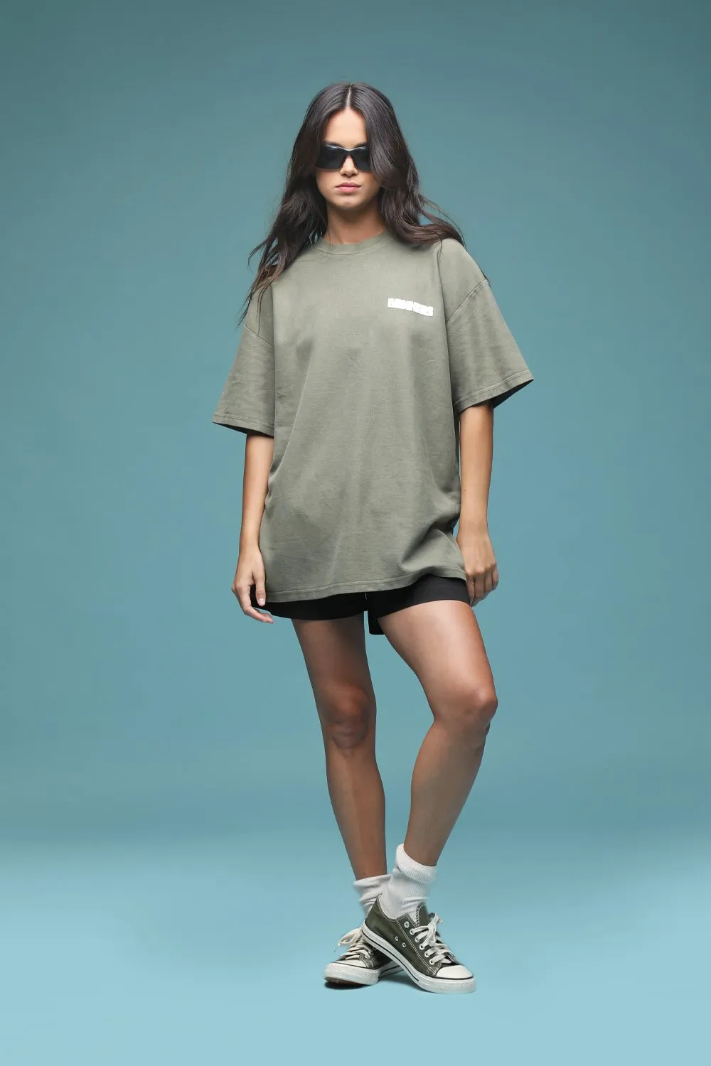 Olive Heavyweight Pique Oversized T-shirt