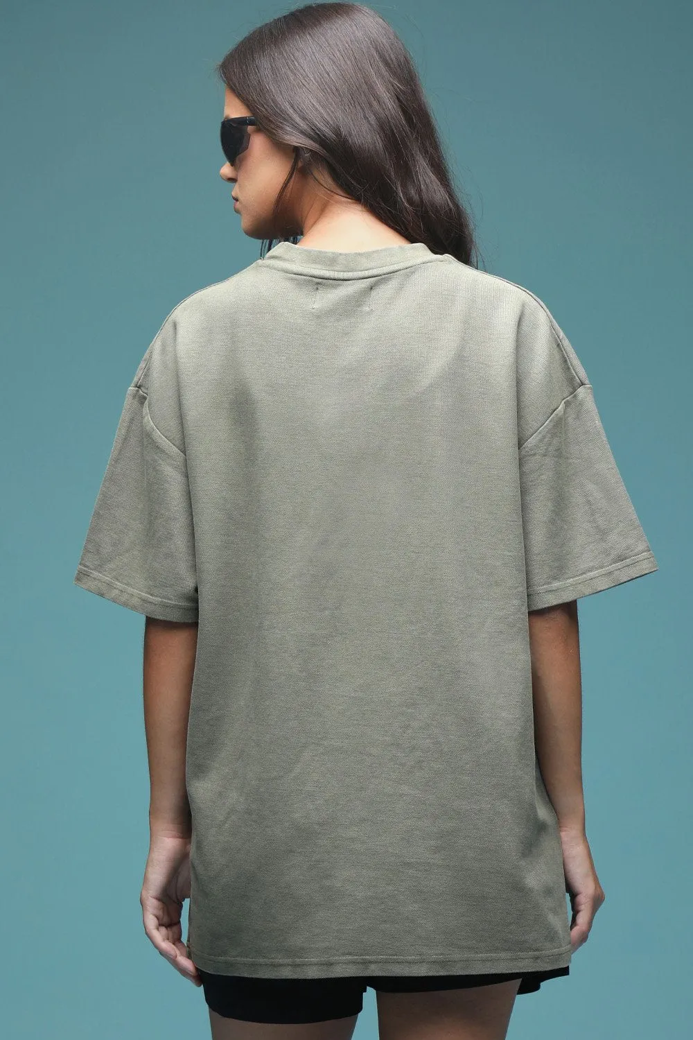 Olive Heavyweight Pique Oversized T-shirt