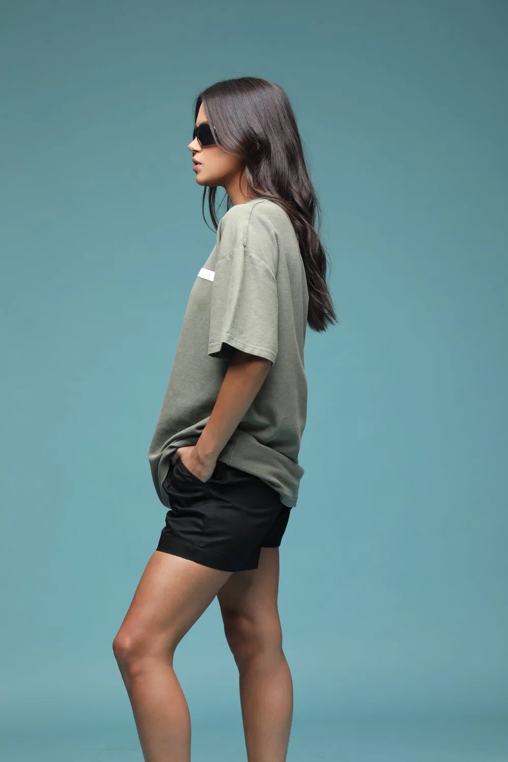 Olive Heavyweight Pique Oversized T-shirt