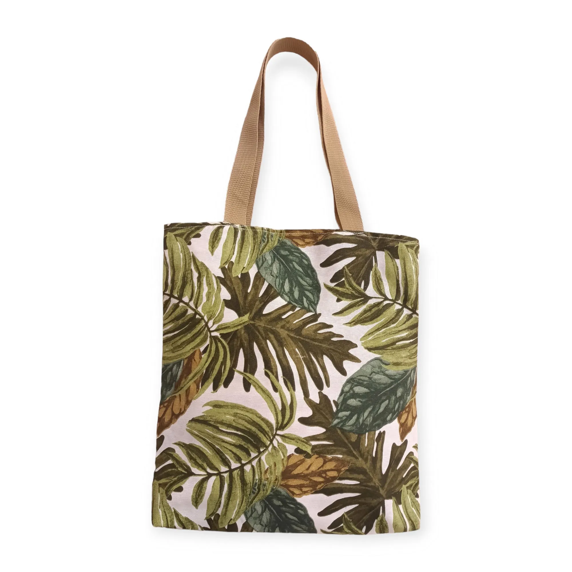 Palm Leaves Print Fabric Tote Bag