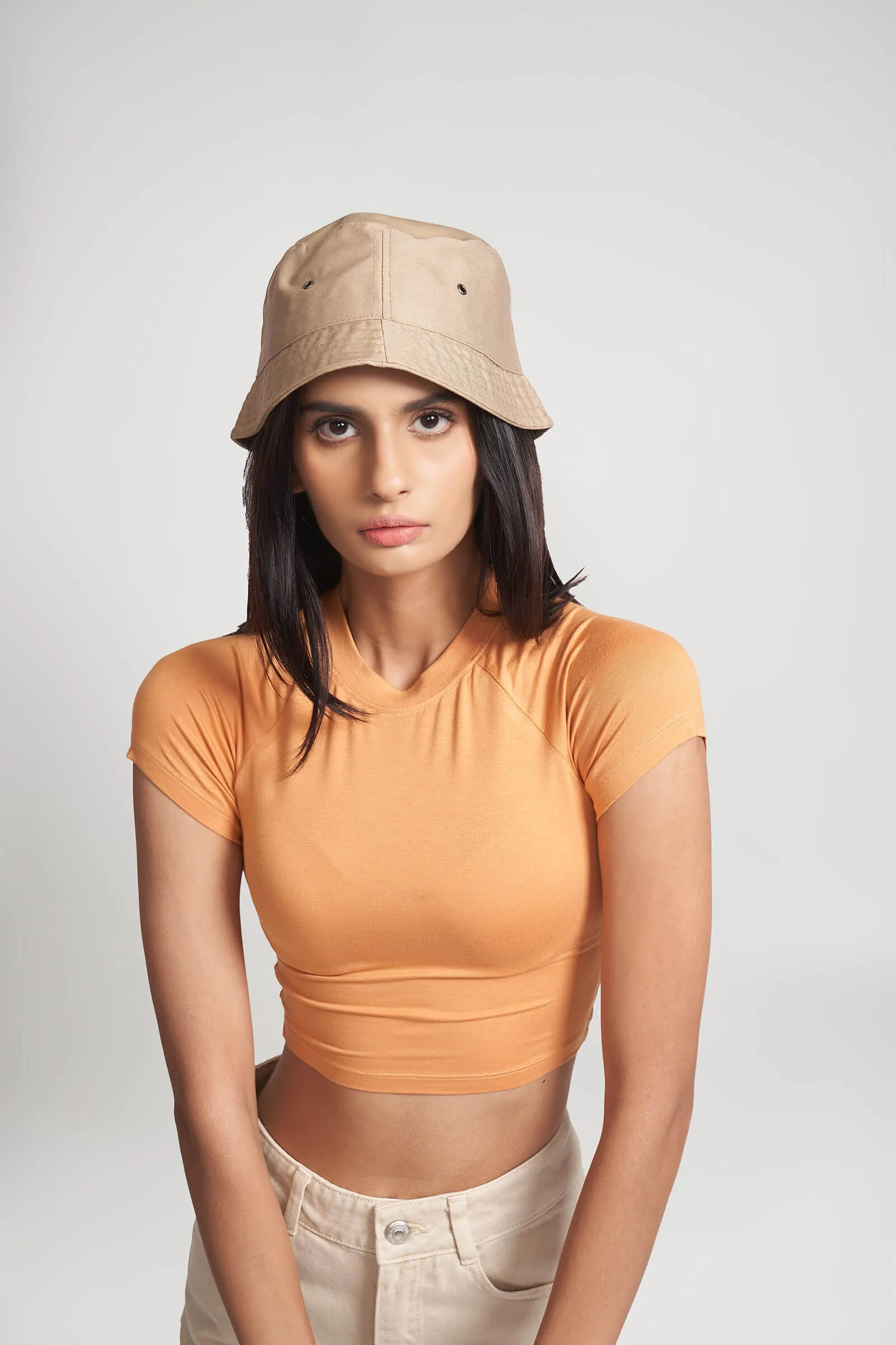 Peachy Raglan Sleeve Crop Top