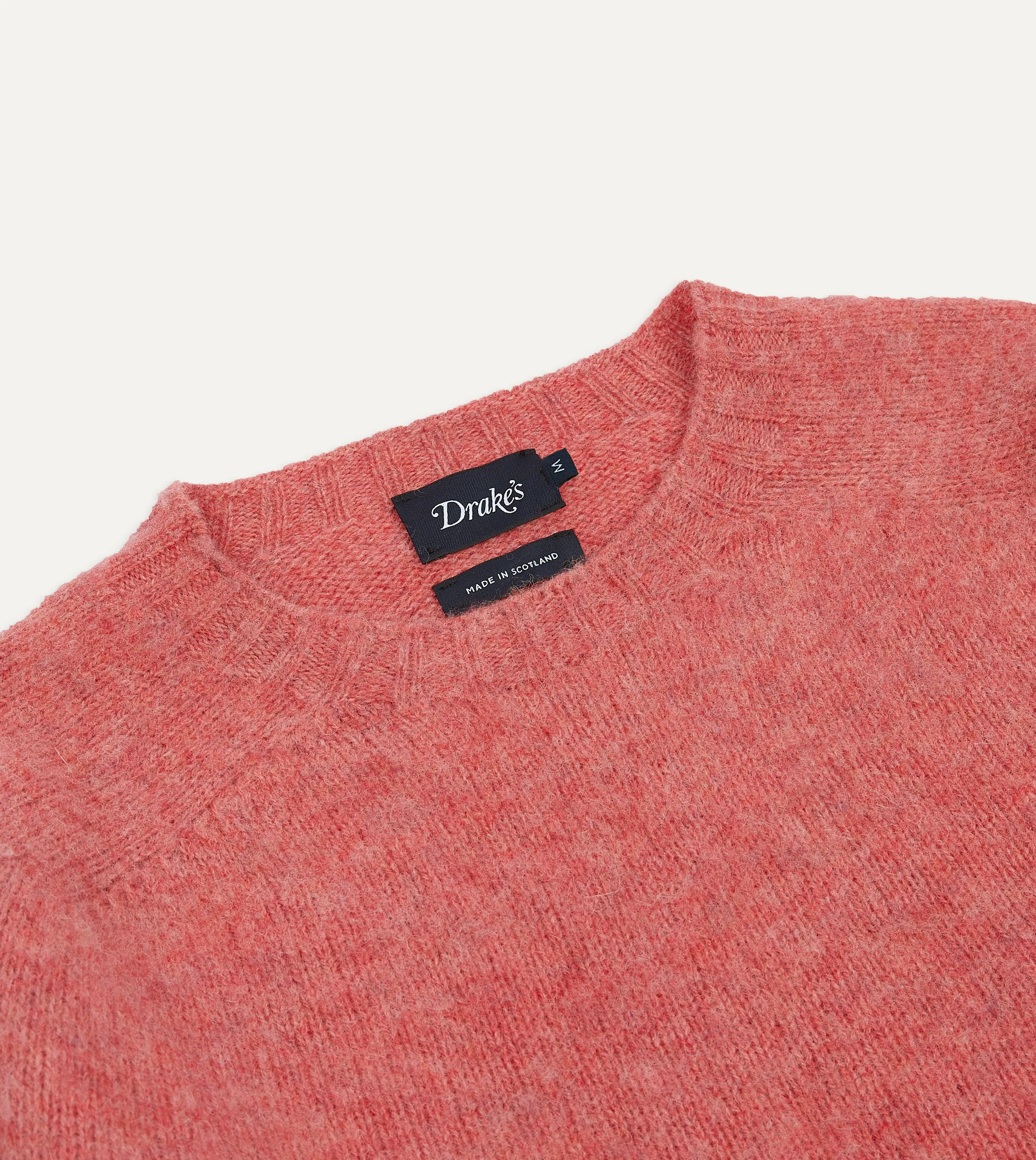 Pink Brushed Shetland Crew Neck Jumper