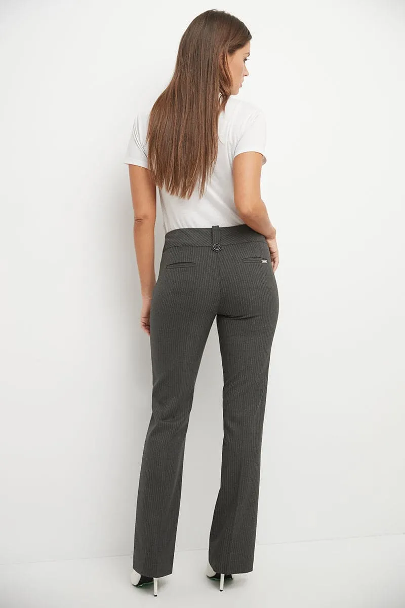 Pull-on Bootcut Trousers with Belt Loops & Tummy Control