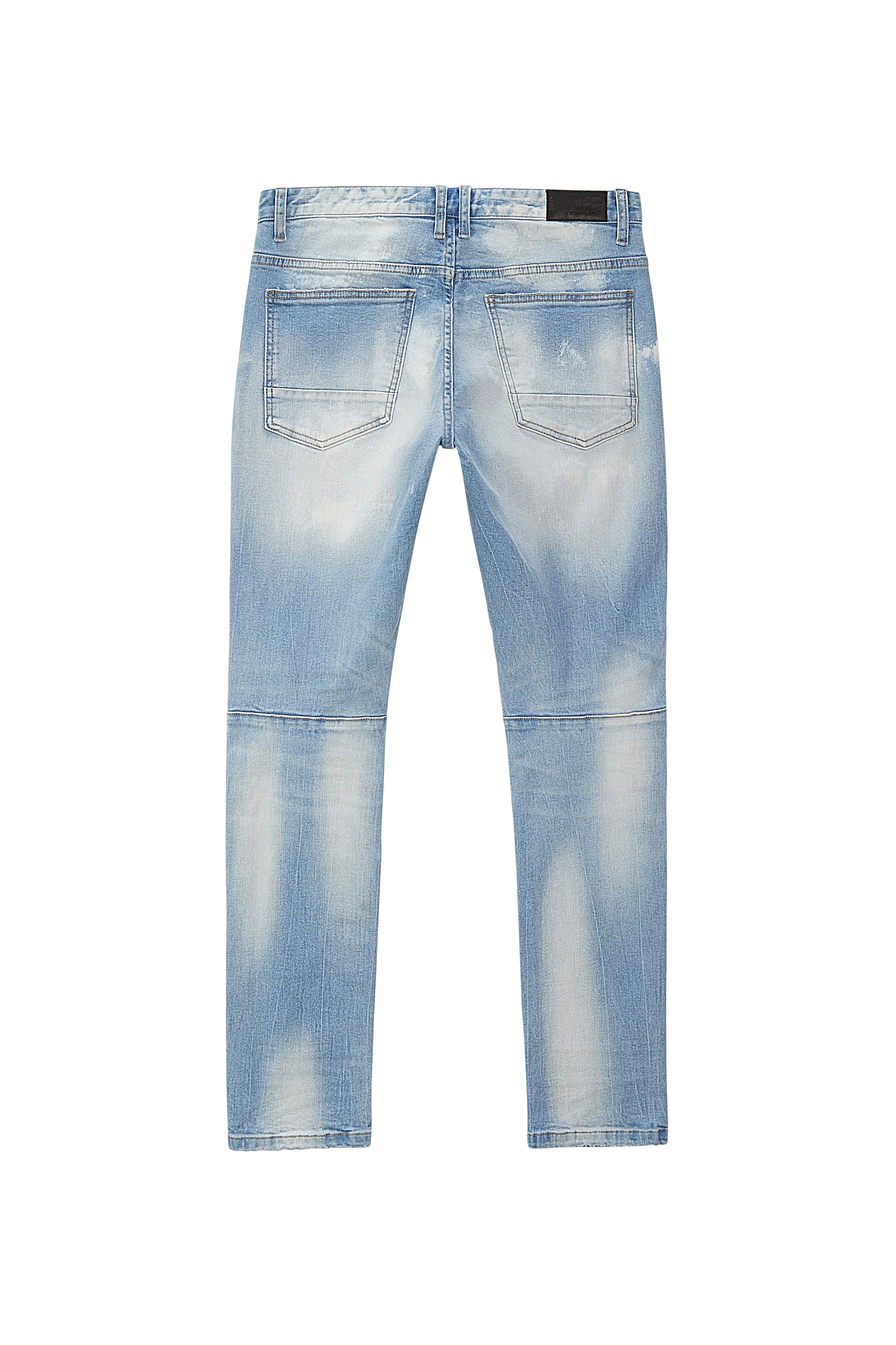 Rip & Repaired Denim Jeans - Lowell Blue