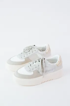 Shirley Retro Platform Sneaker, Silver Snake | ShuShop