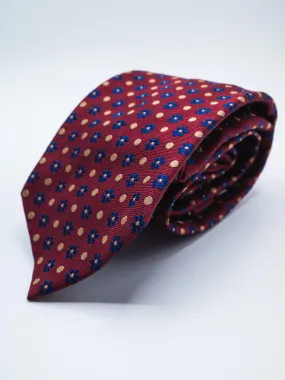 Silk Floral Print Tie - Bordeaux