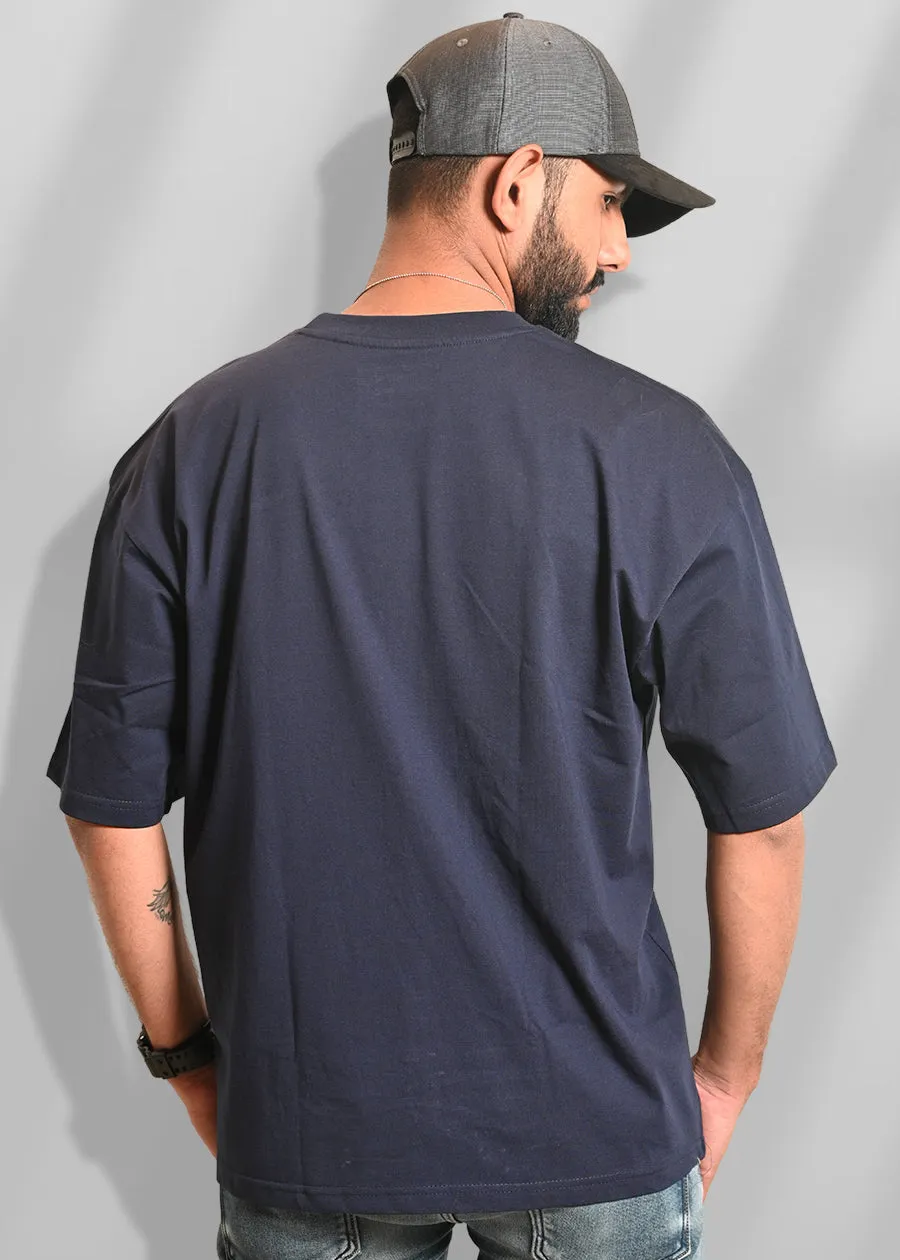 Solid Men Oversized T-Shirt - Classic Navy