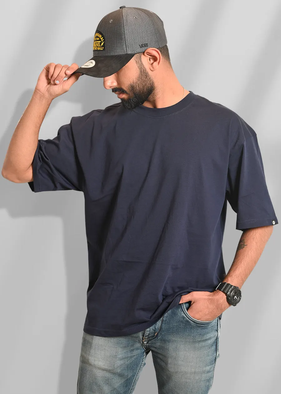 Solid Men Oversized T-Shirt - Classic Navy