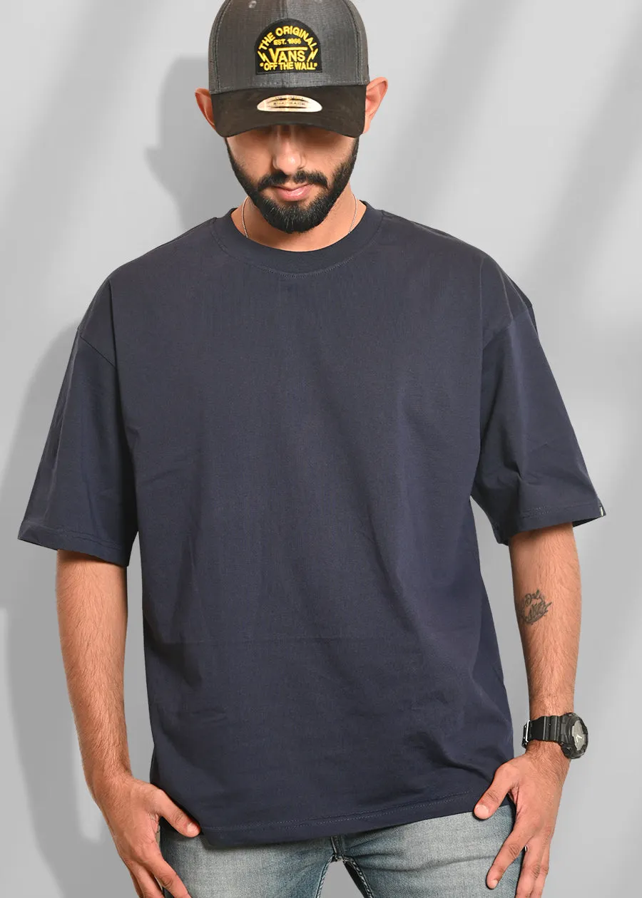 Solid Men Oversized T-Shirt - Classic Navy