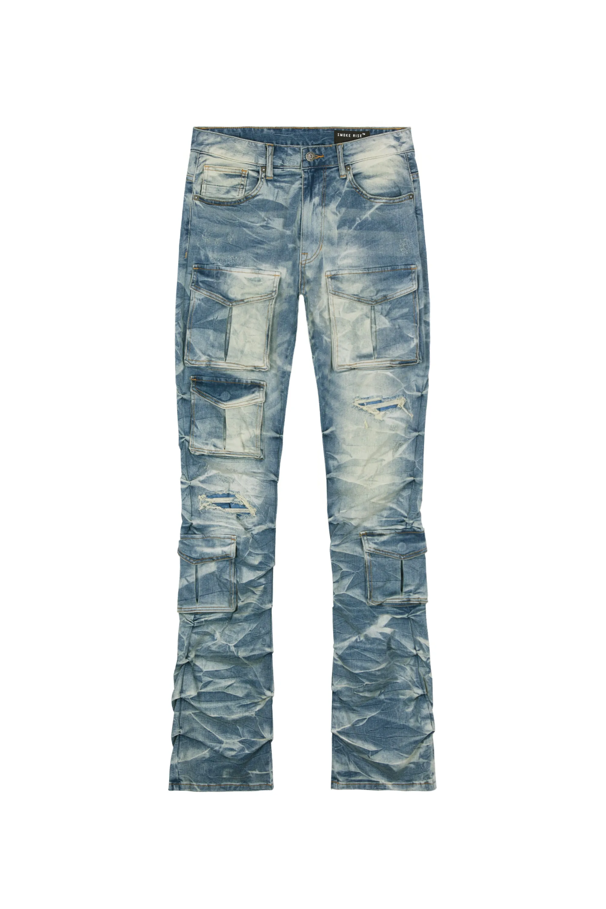 Stacked Utility Denim Jeans - Clyde Blue