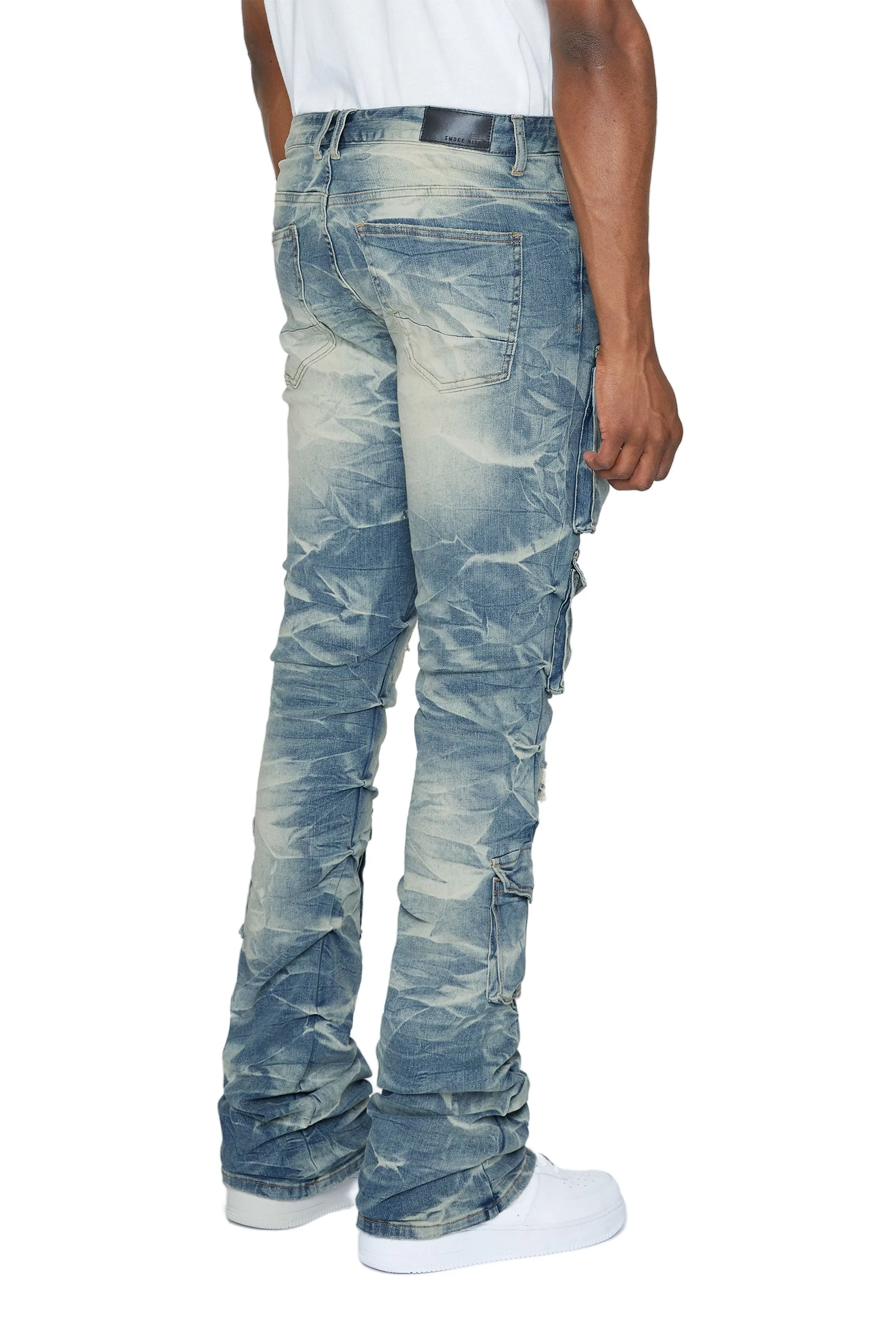 Stacked Utility Denim Jeans - Clyde Blue