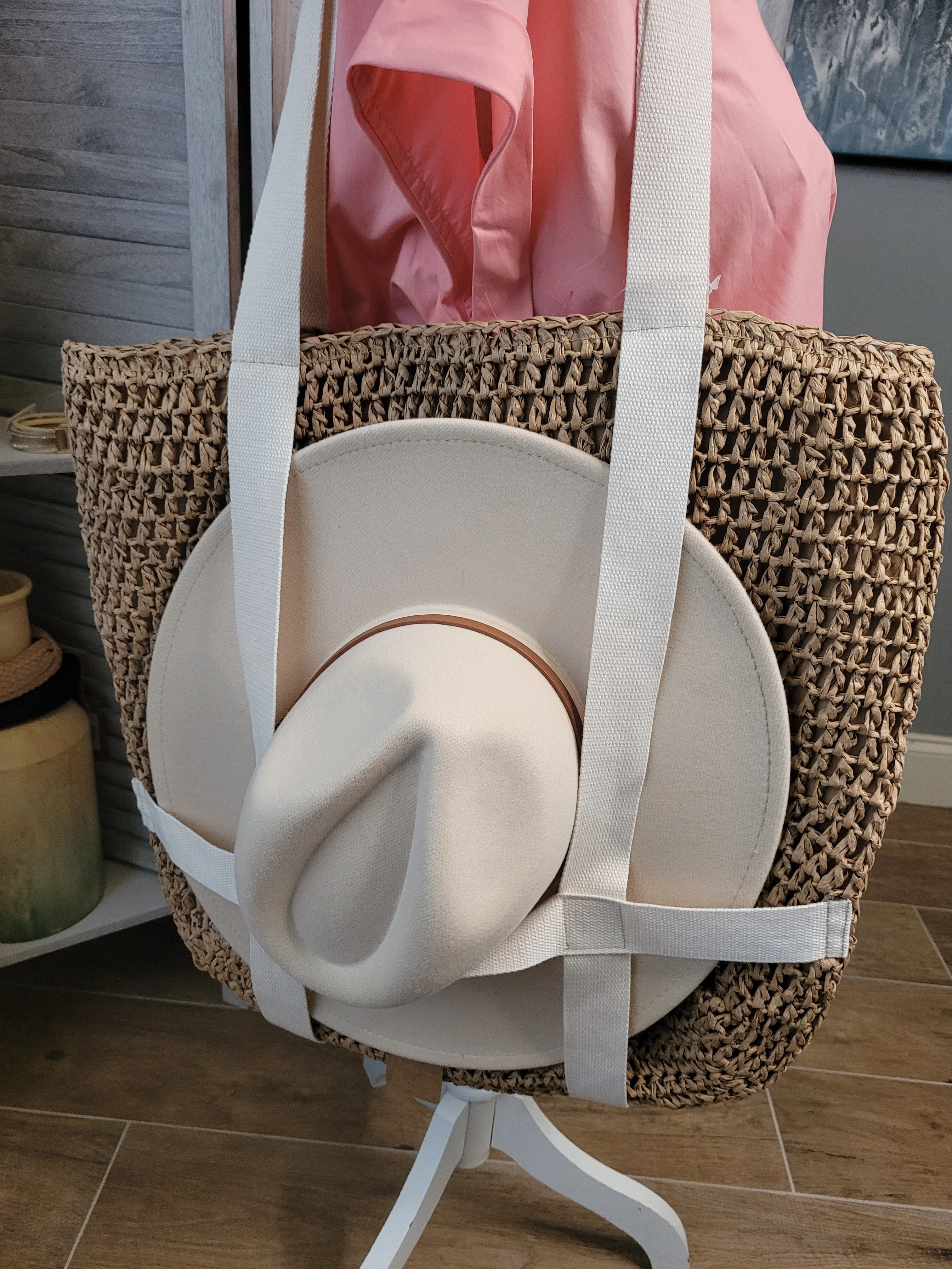 Straw Weave Bag - Hat Holder Bag