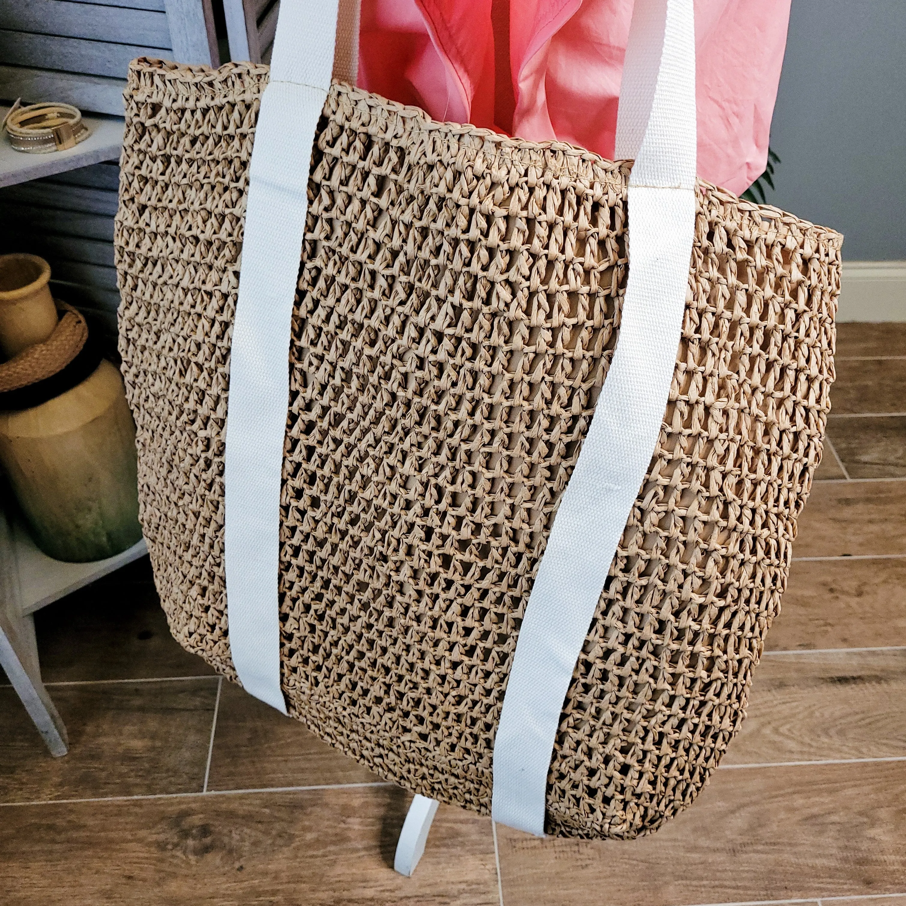 Straw Weave Bag - Hat Holder Bag