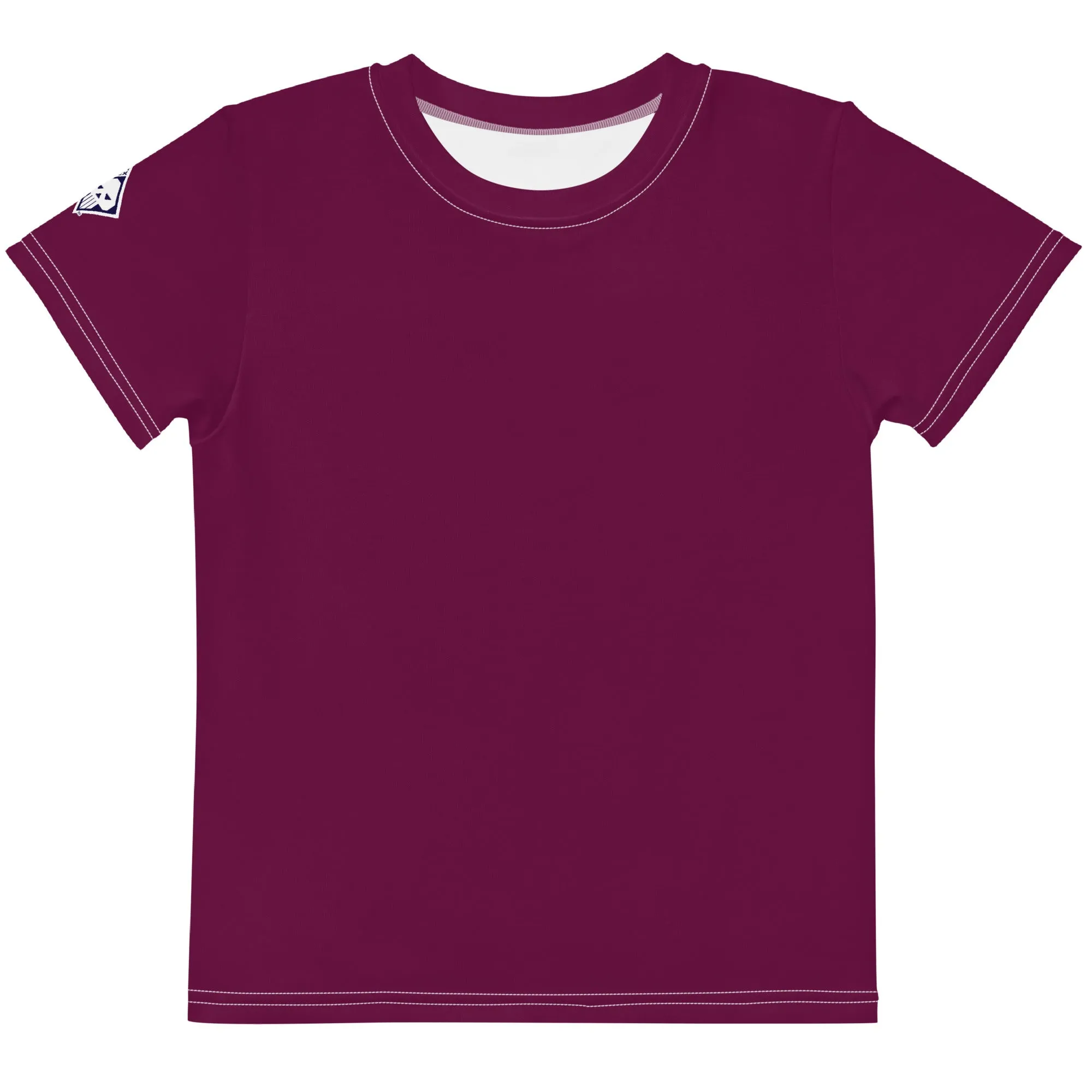 Sunny Day Essential: Girls Short Sleeve Solid Color Rash Guard - Tyrian Purple