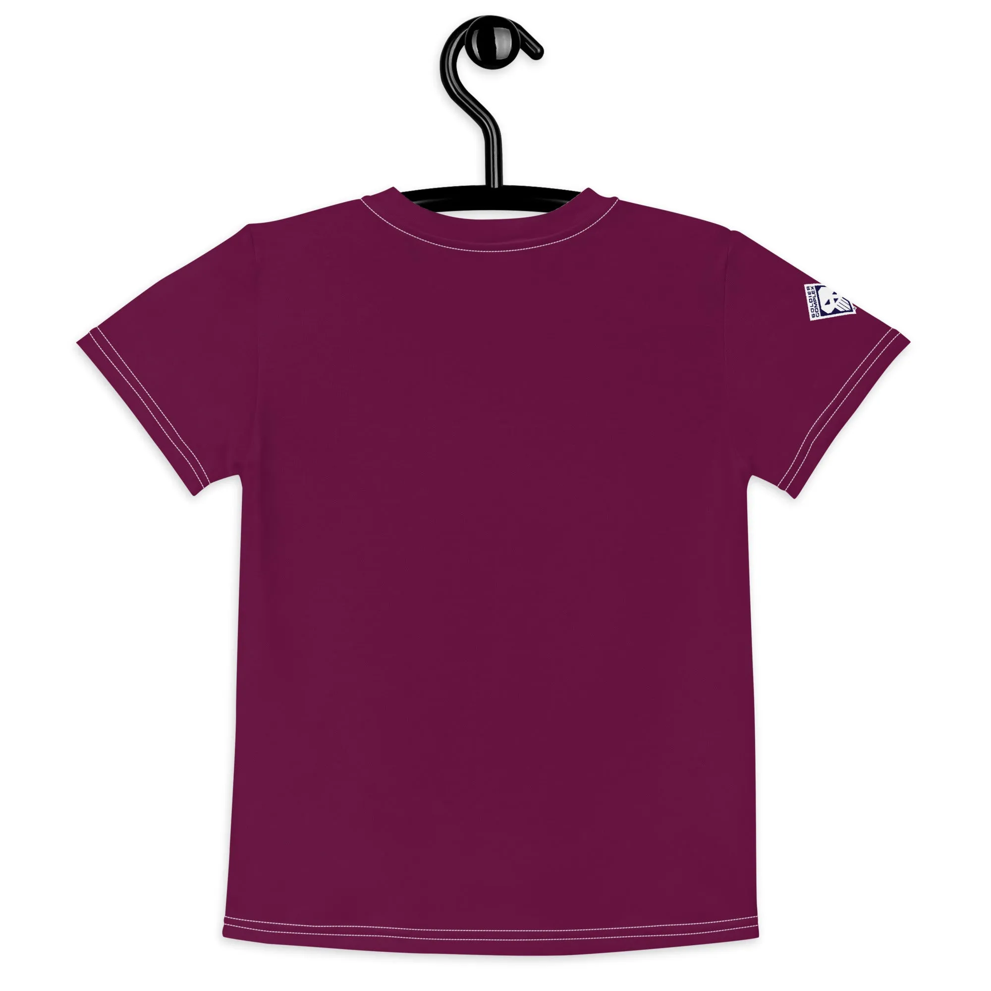 Sunny Day Essential: Girls Short Sleeve Solid Color Rash Guard - Tyrian Purple