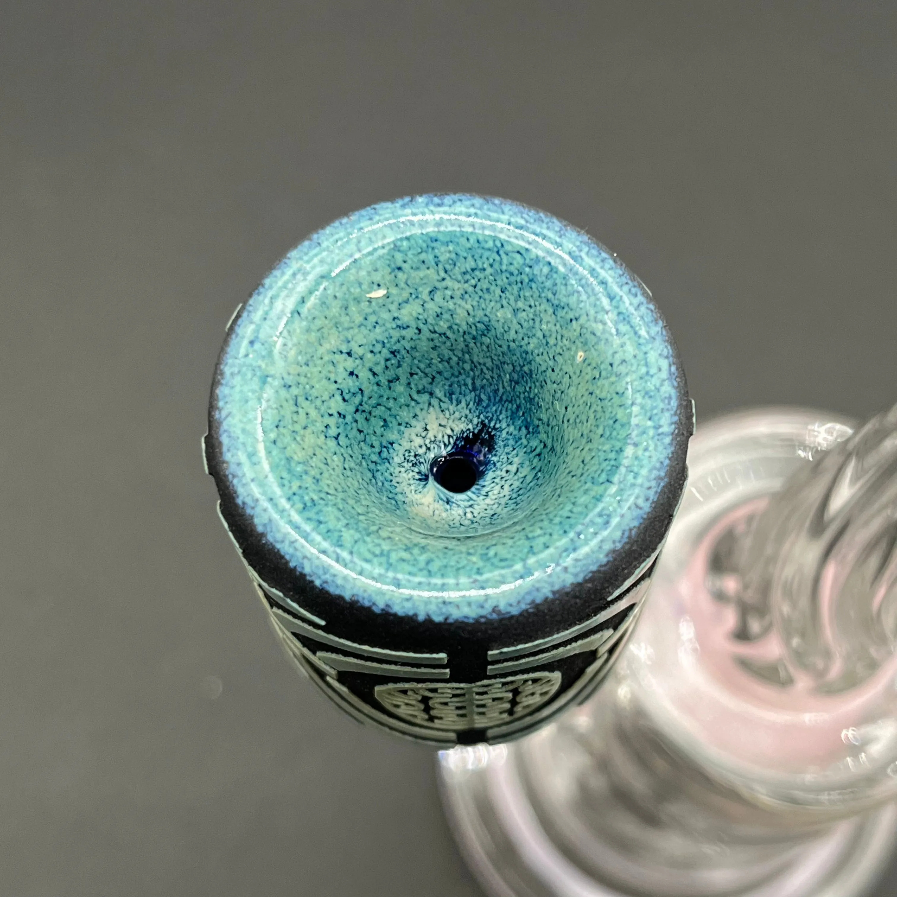 Telekinetic Dark Blue and Silver Frit Bowl