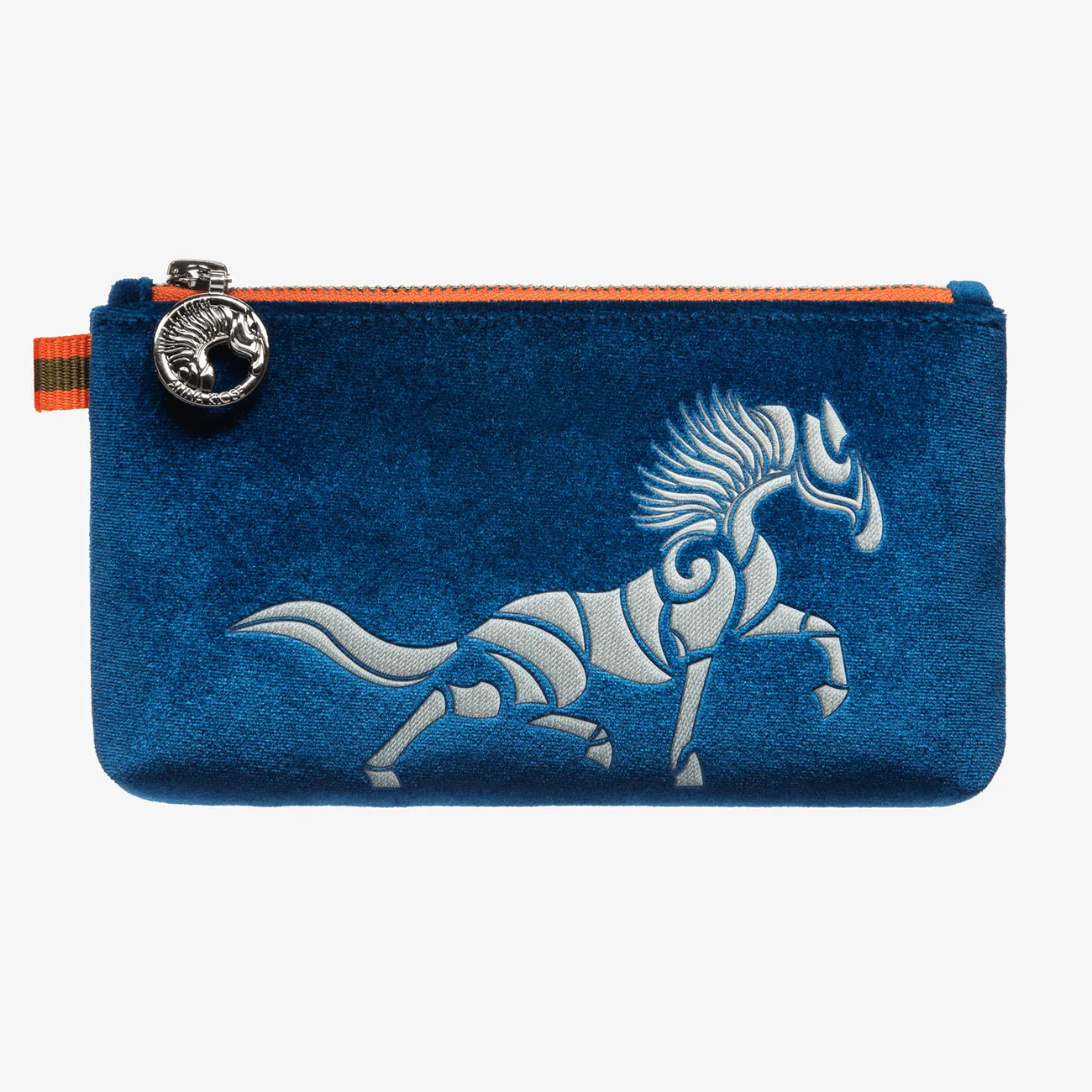 Velvet Beltbag "Hamptons Blue" with silver print