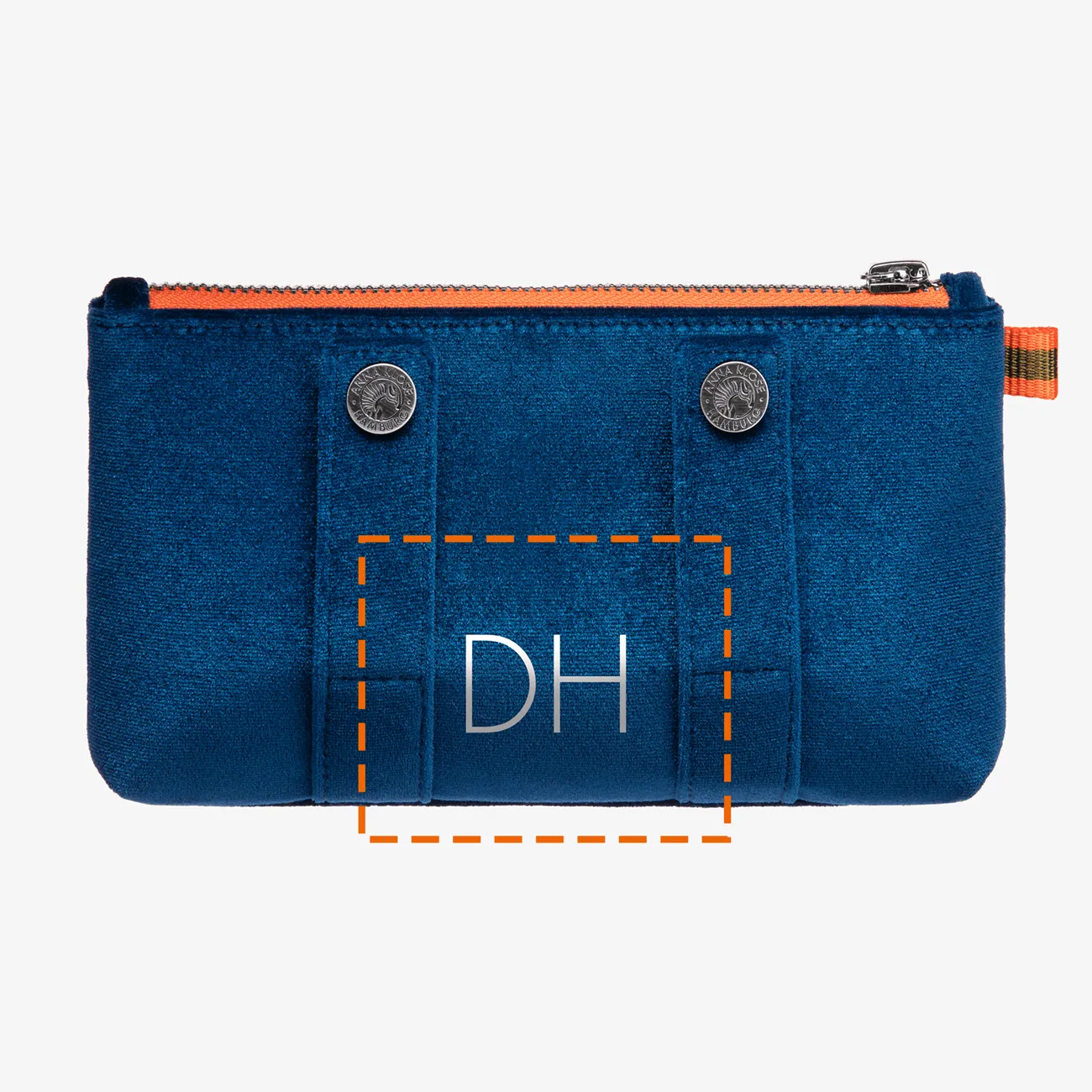 Velvet Beltbag "Hamptons Blue" with silver print