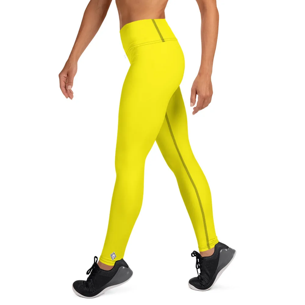 Versatile Movement: Solid Color Leggings for Women - Golden Sun