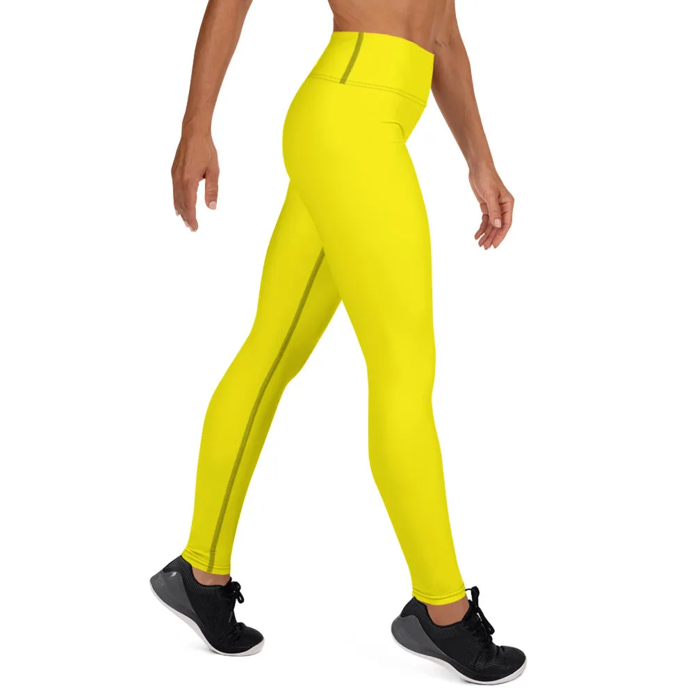 Versatile Movement: Solid Color Leggings for Women - Golden Sun