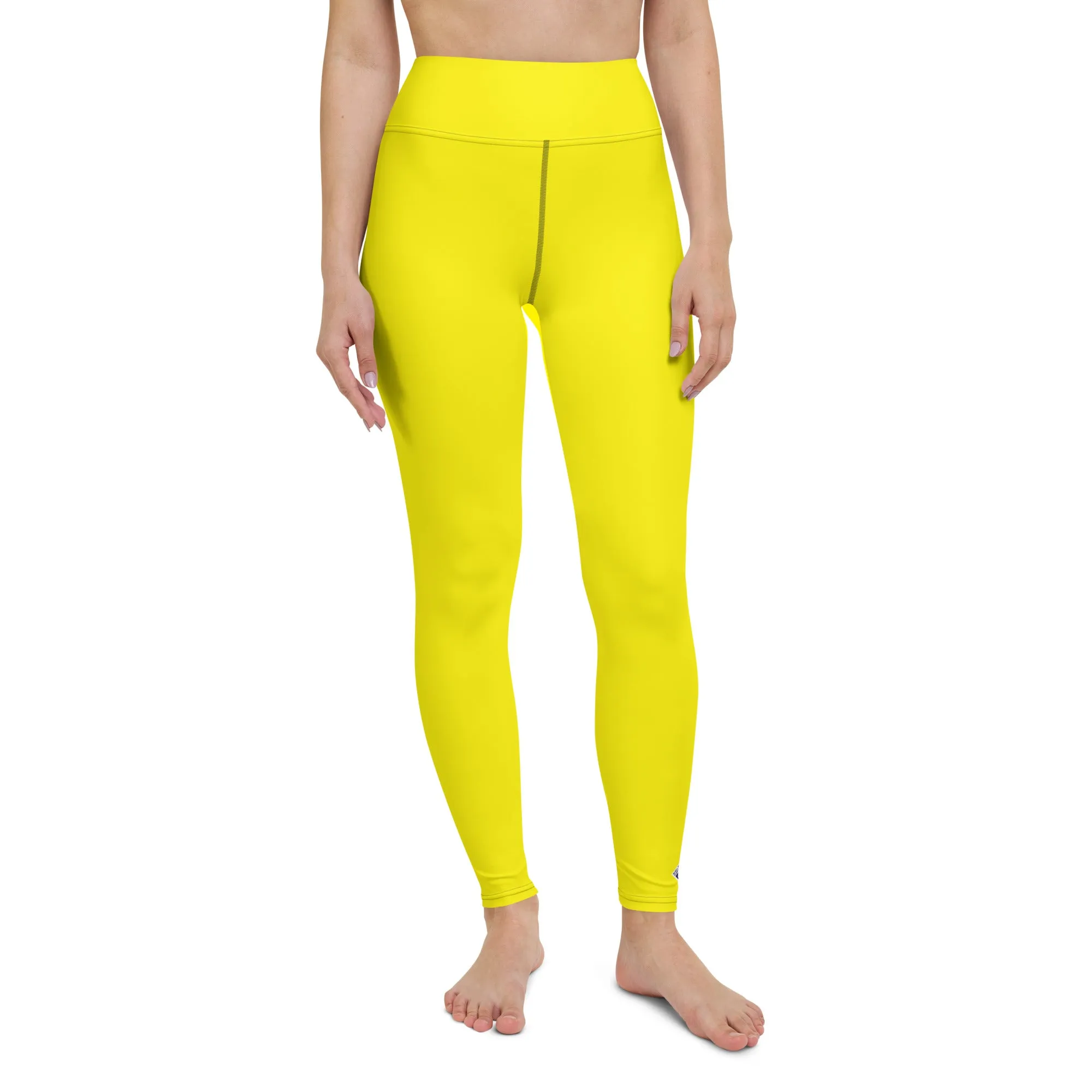 Versatile Movement: Solid Color Leggings for Women - Golden Sun