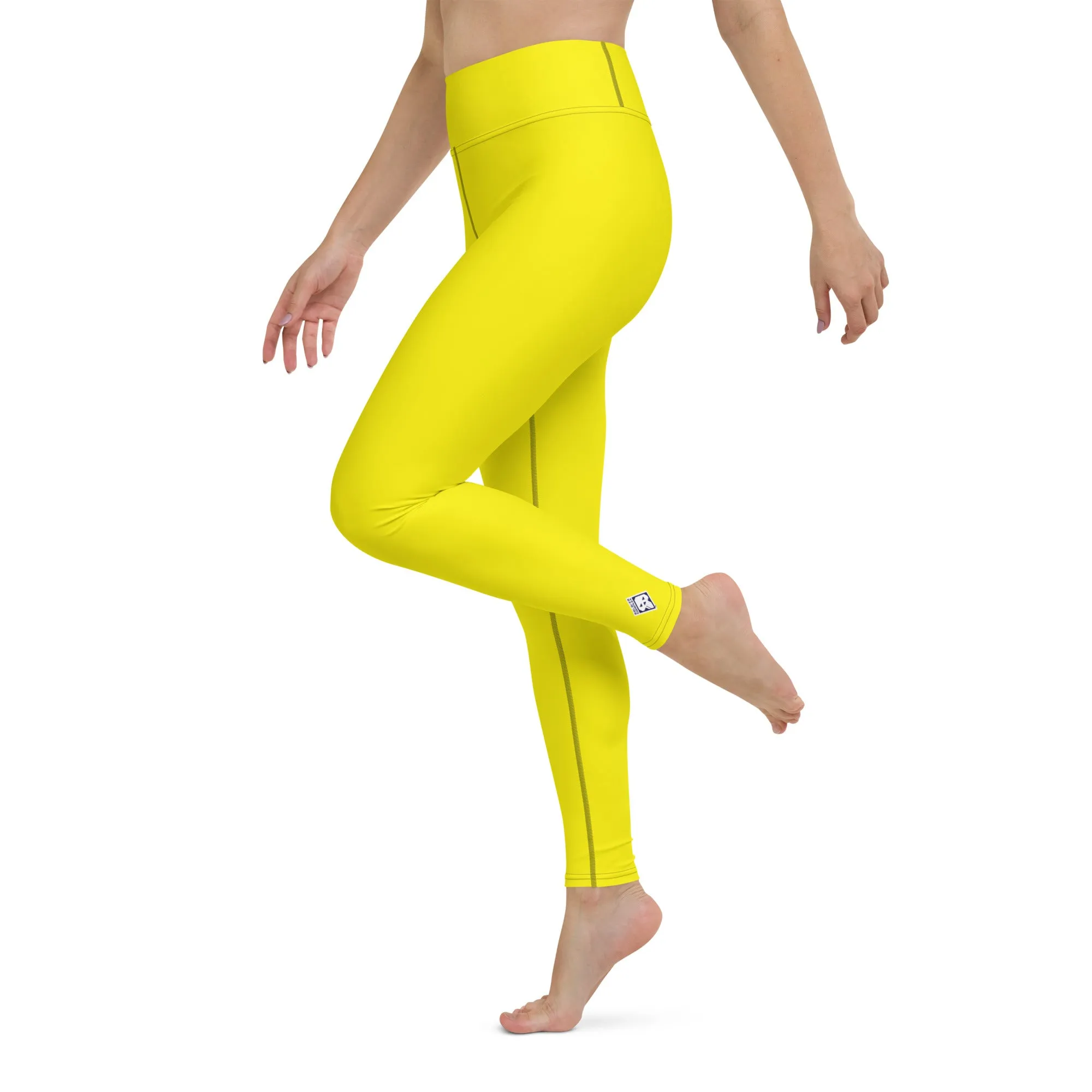 Versatile Movement: Solid Color Leggings for Women - Golden Sun