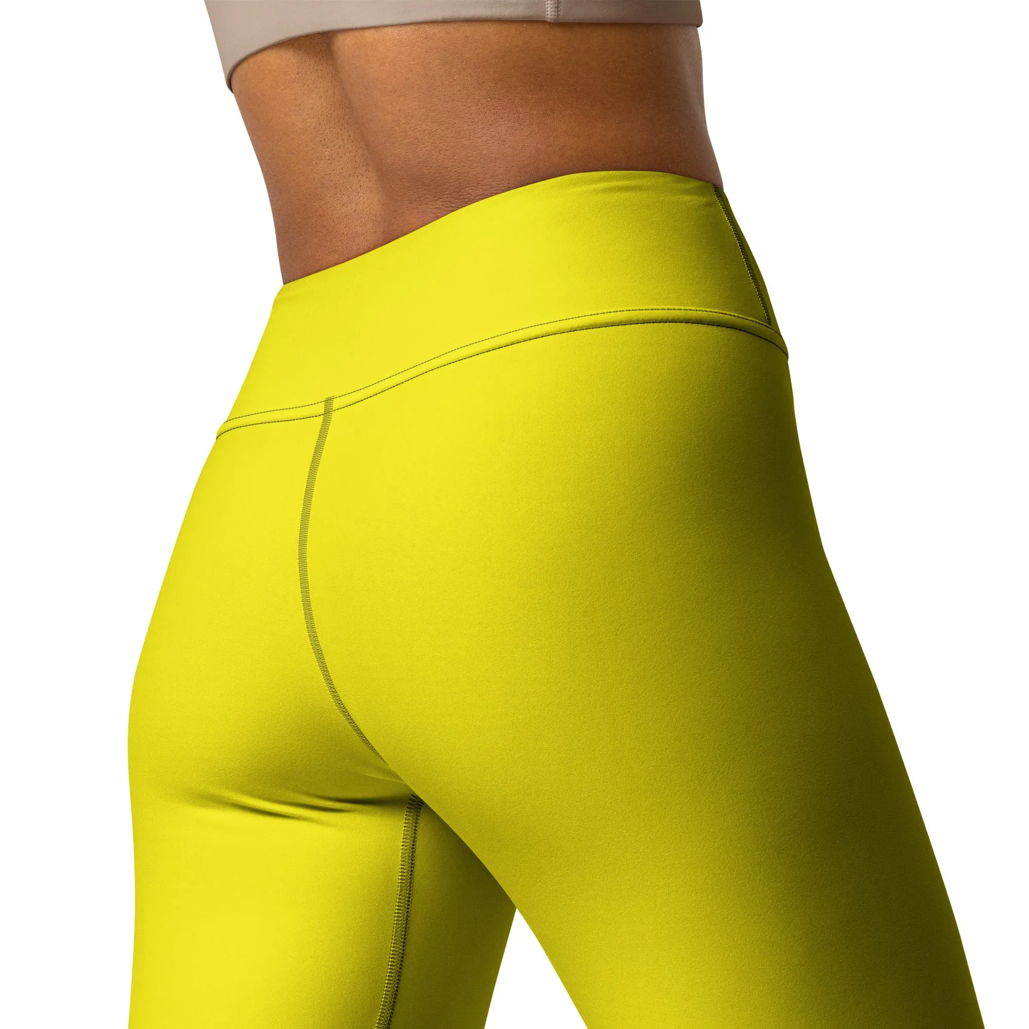 Versatile Movement: Solid Color Leggings for Women - Golden Sun