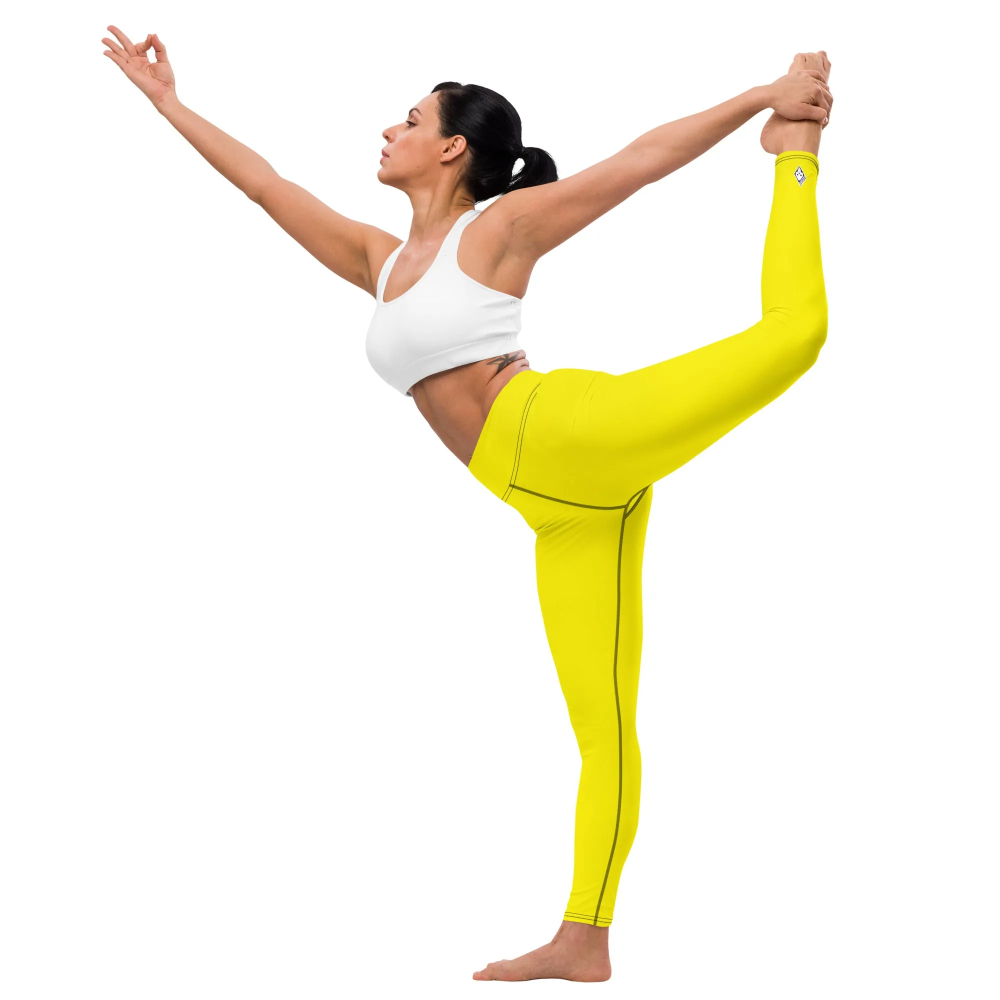 Versatile Movement: Solid Color Leggings for Women - Golden Sun