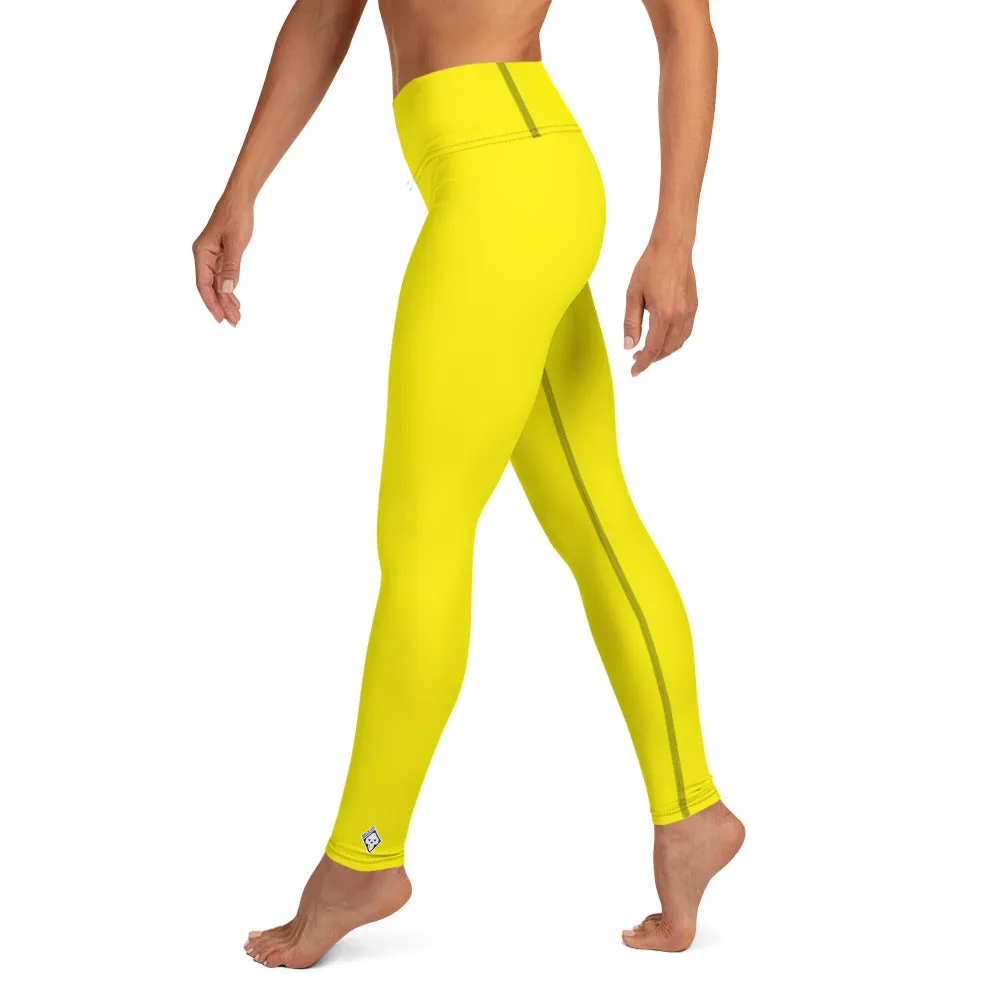 Versatile Movement: Solid Color Leggings for Women - Golden Sun