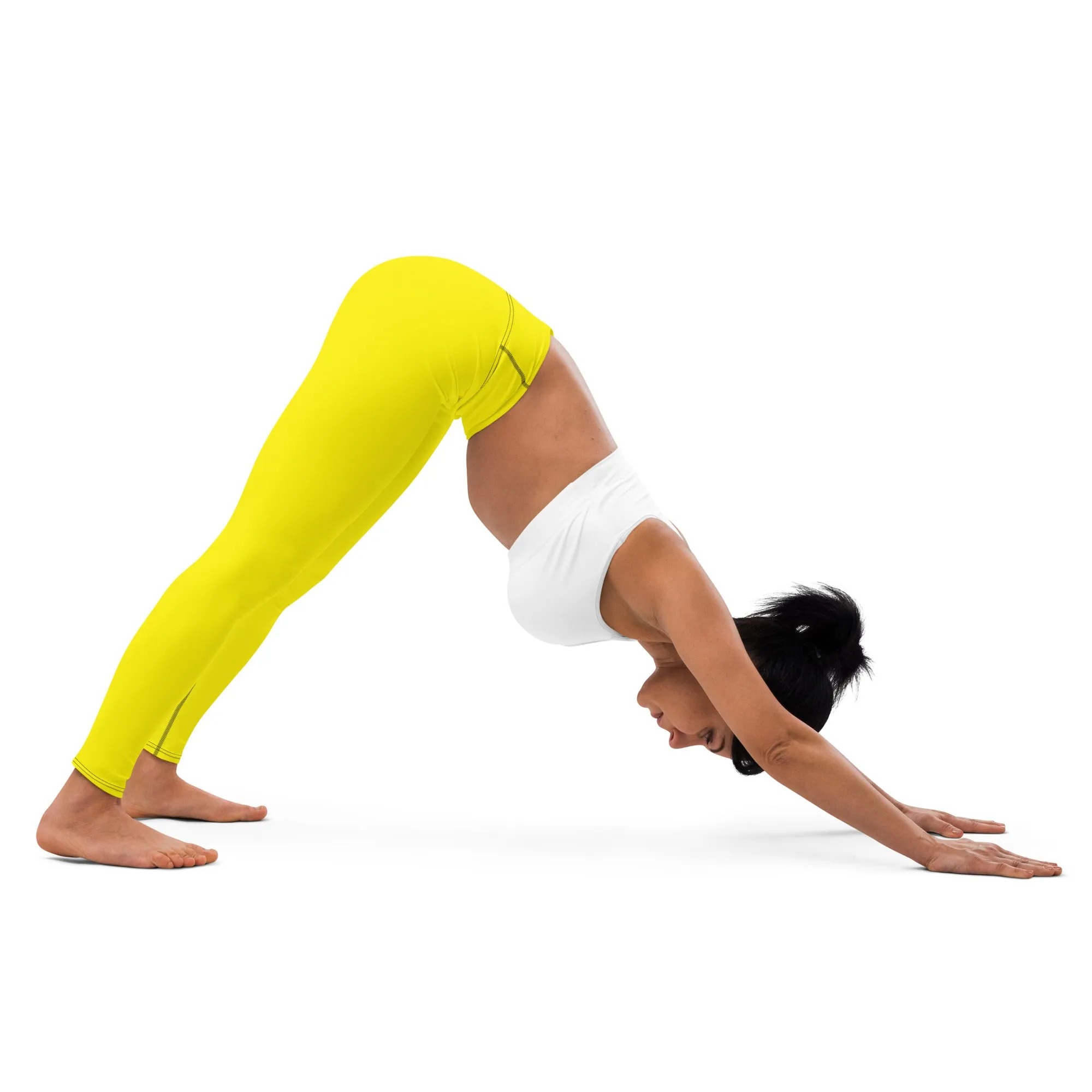 Versatile Movement: Solid Color Leggings for Women - Golden Sun