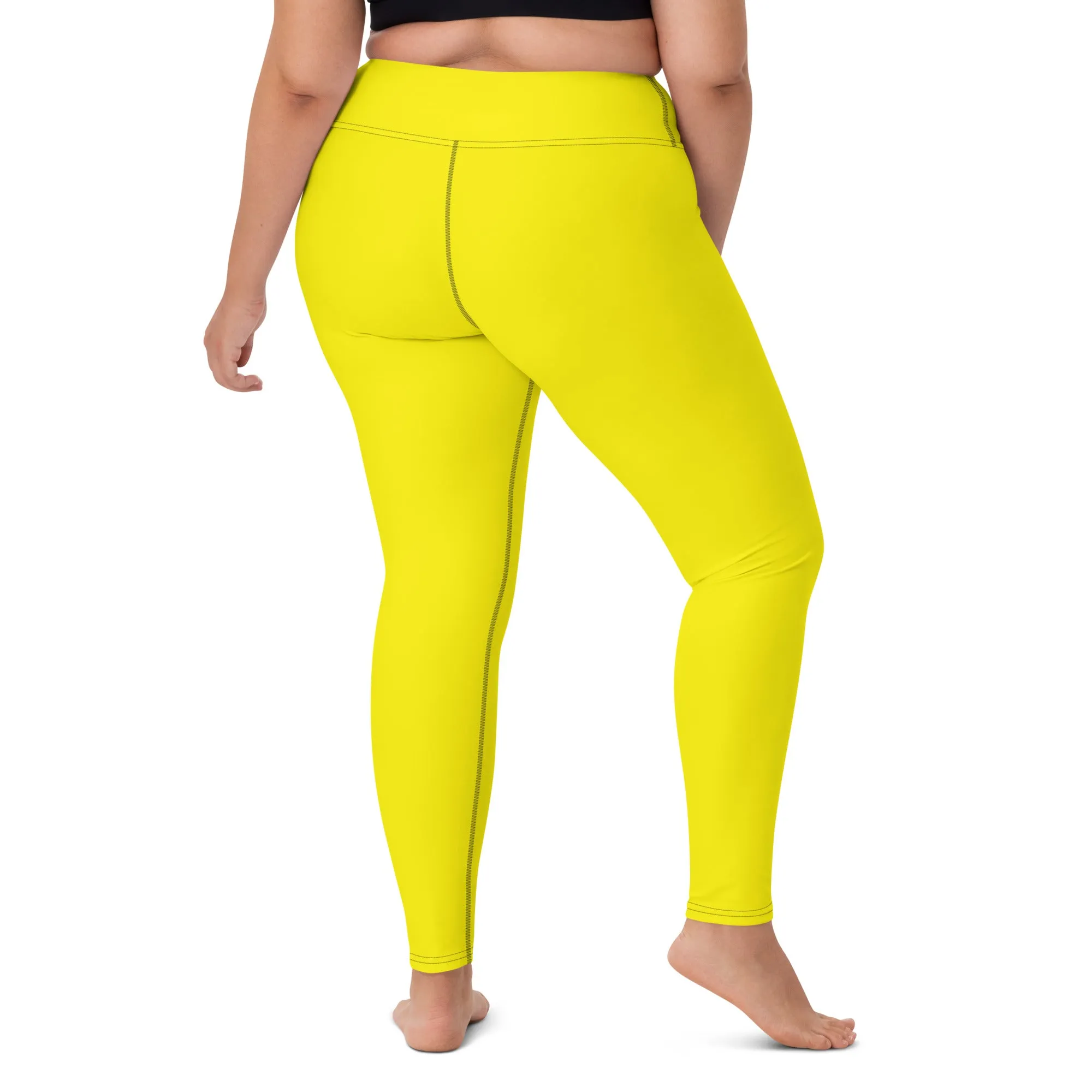 Versatile Movement: Solid Color Leggings for Women - Golden Sun