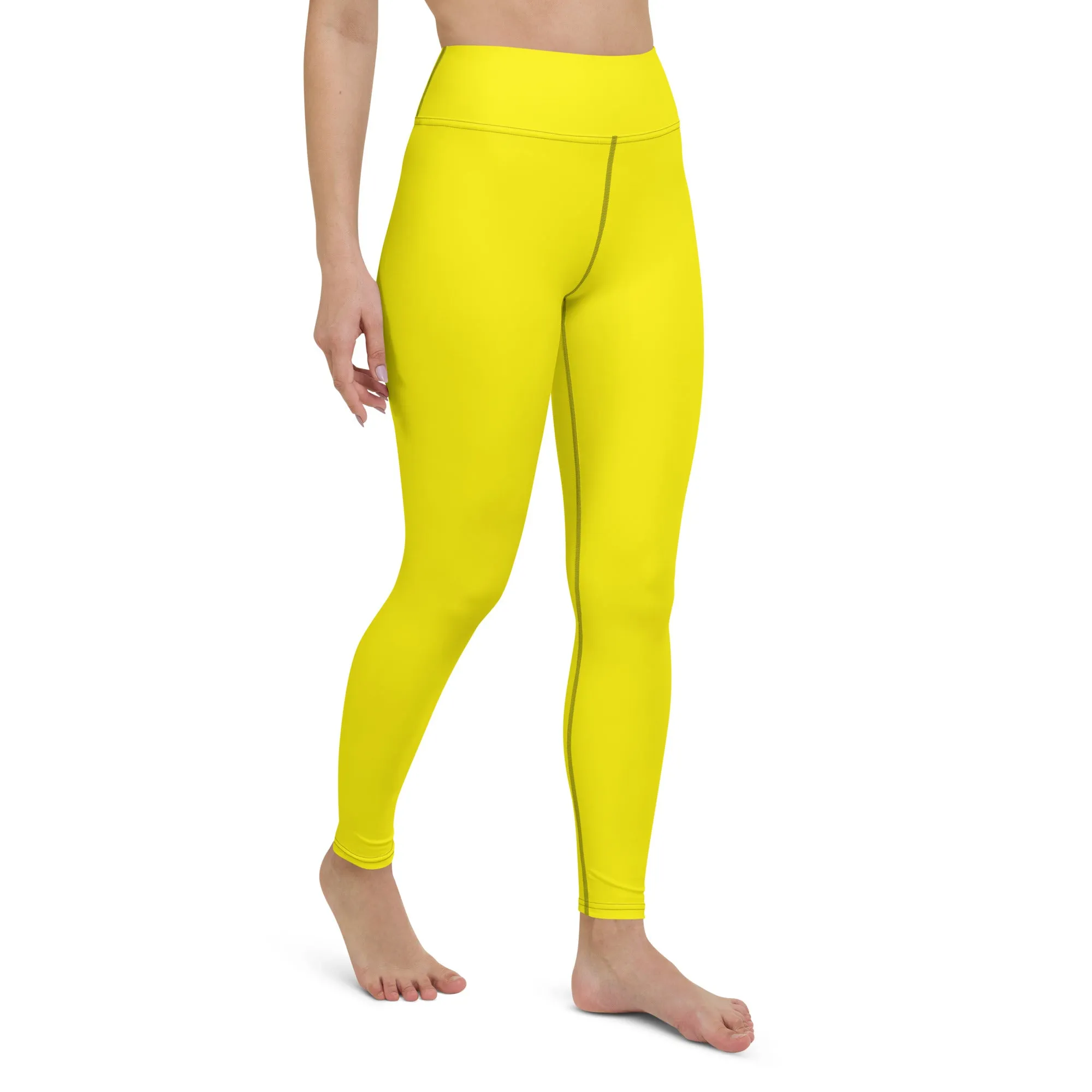 Versatile Movement: Solid Color Leggings for Women - Golden Sun