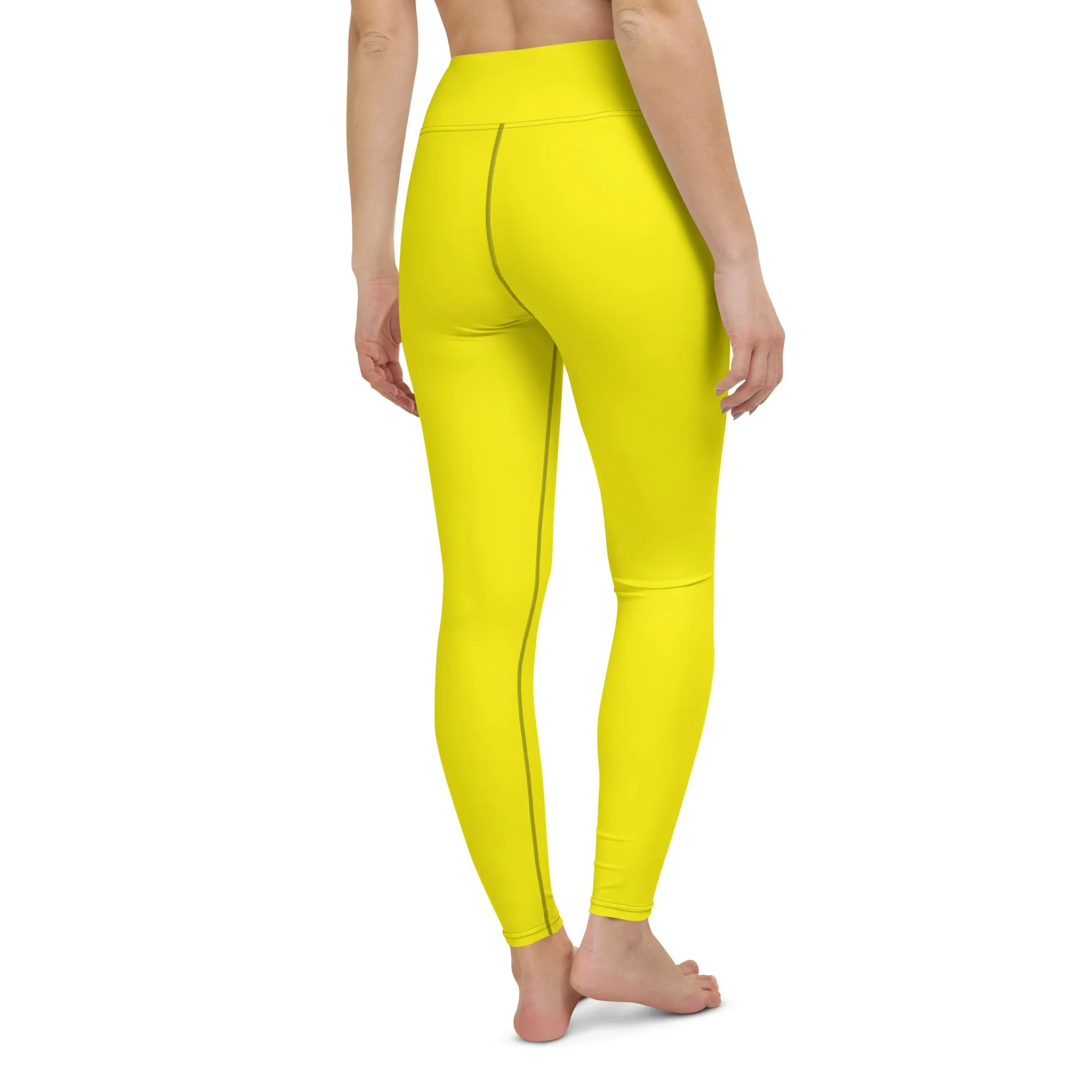 Versatile Movement: Solid Color Leggings for Women - Golden Sun