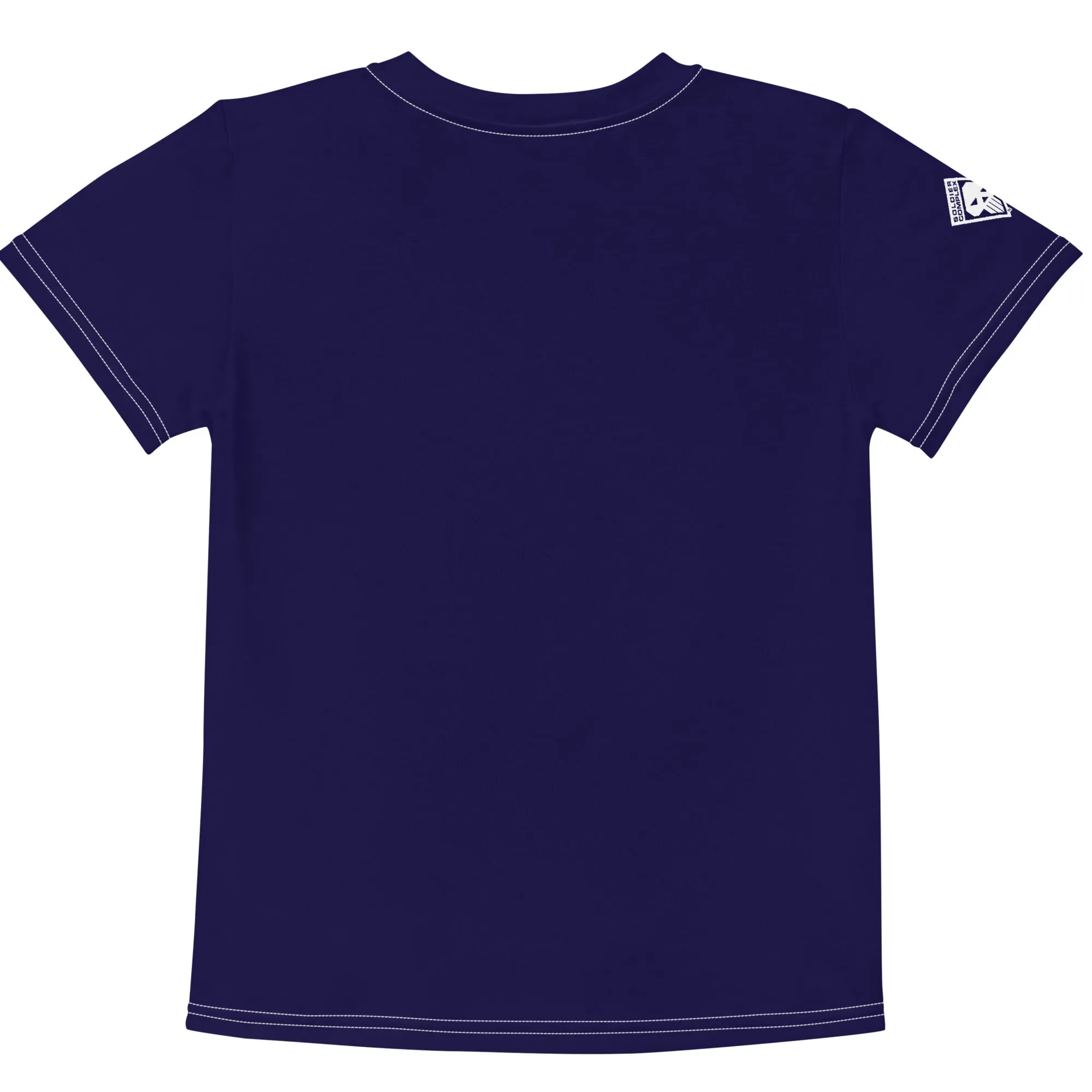 Versatile Protection: Boys' Short Sleeve Solid Color Rash Guard - Midnight Blue