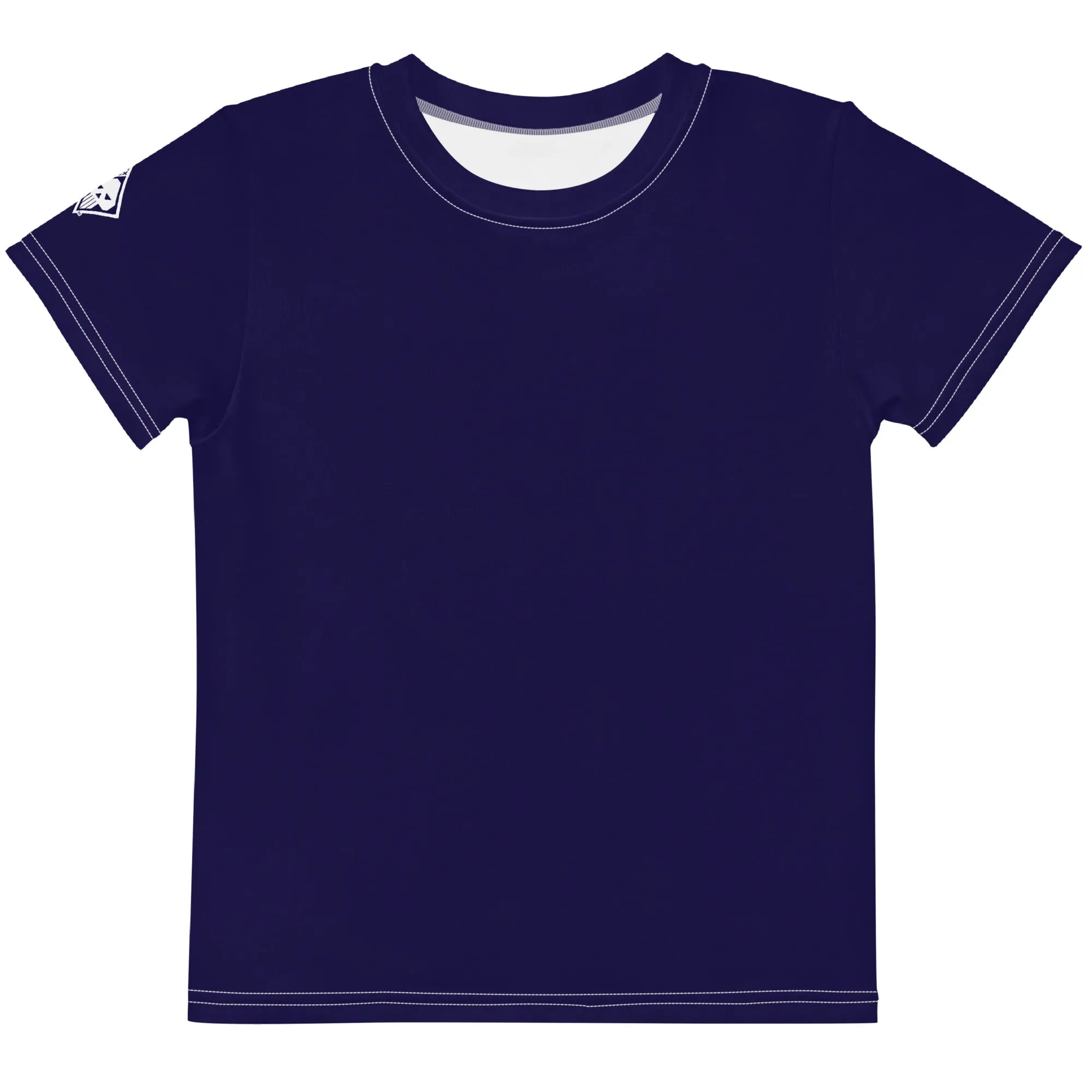 Versatile Protection: Boys' Short Sleeve Solid Color Rash Guard - Midnight Blue