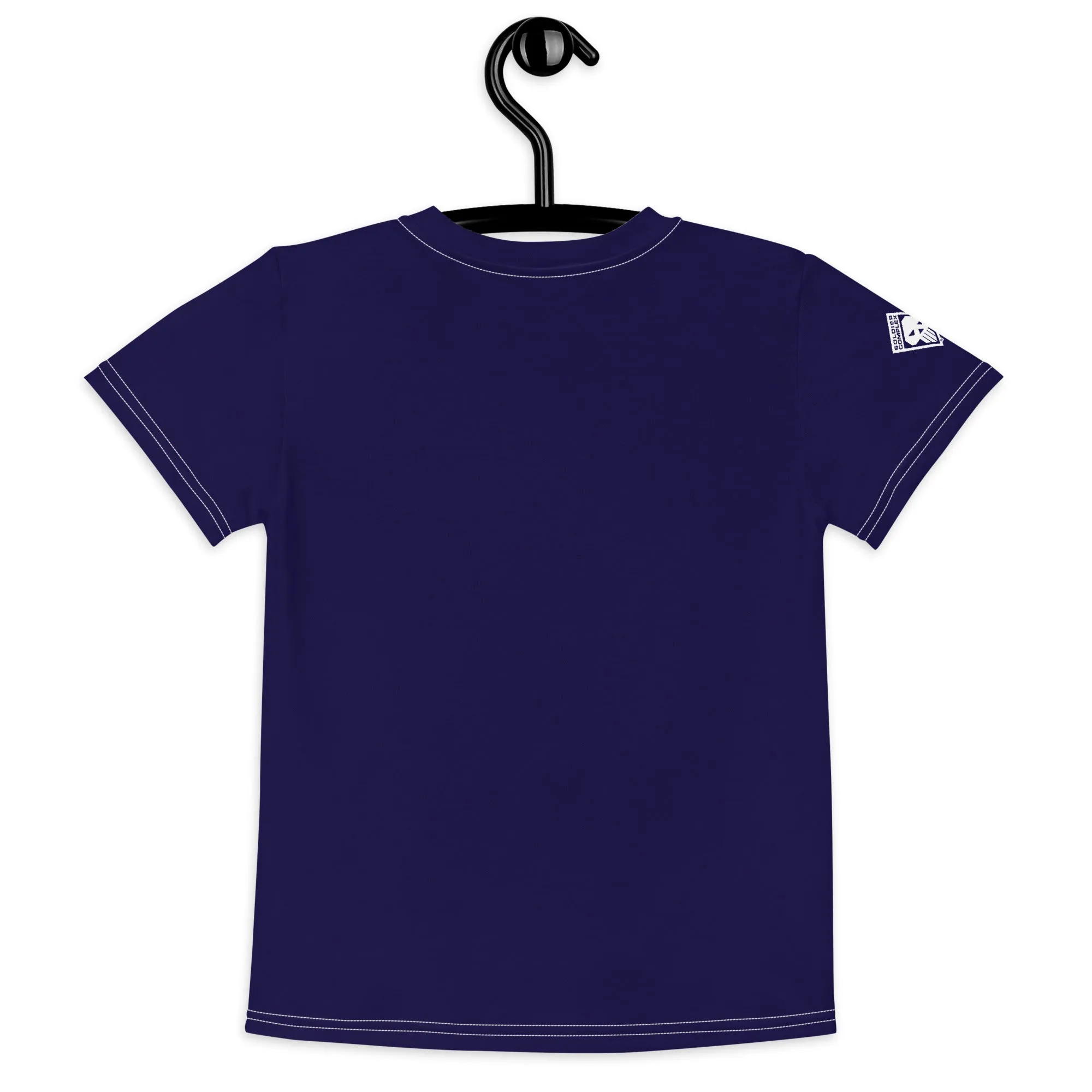 Versatile Protection: Boys' Short Sleeve Solid Color Rash Guard - Midnight Blue