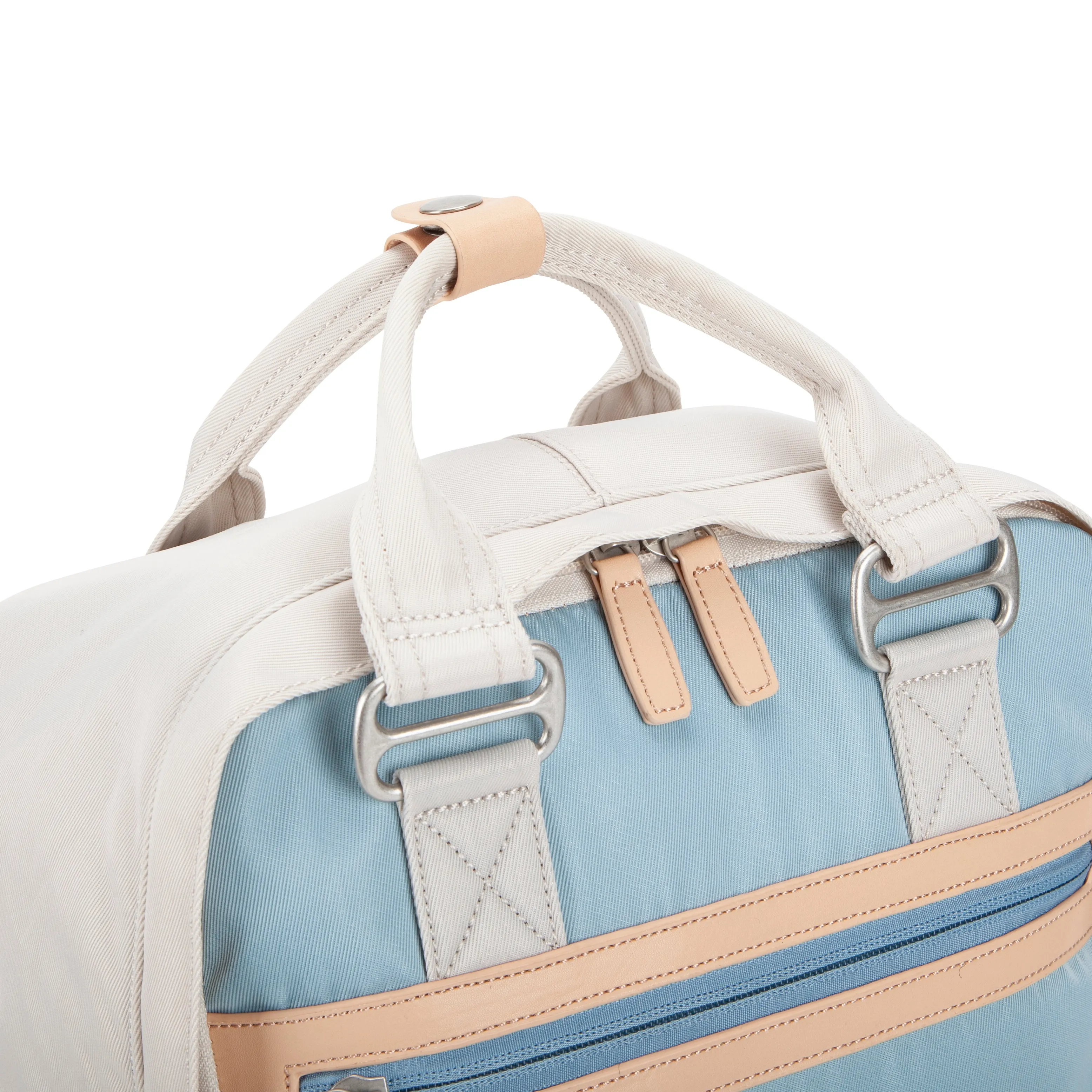 Wimbledon Backpack - Cream with Light Blue